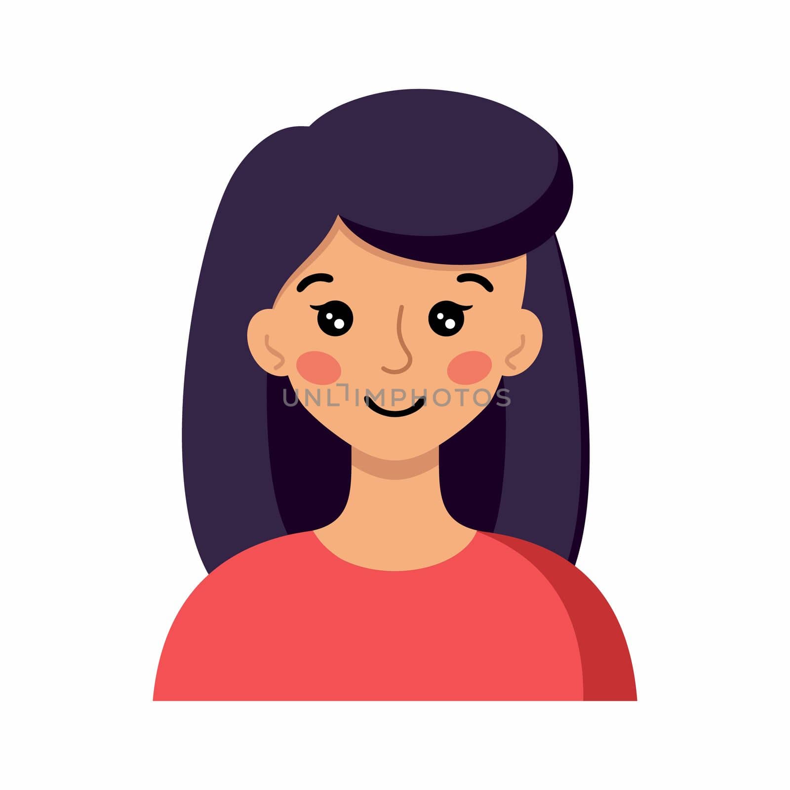 A girl's face with a beautiful smile. A female avatar for a website and social network. by polinka_art