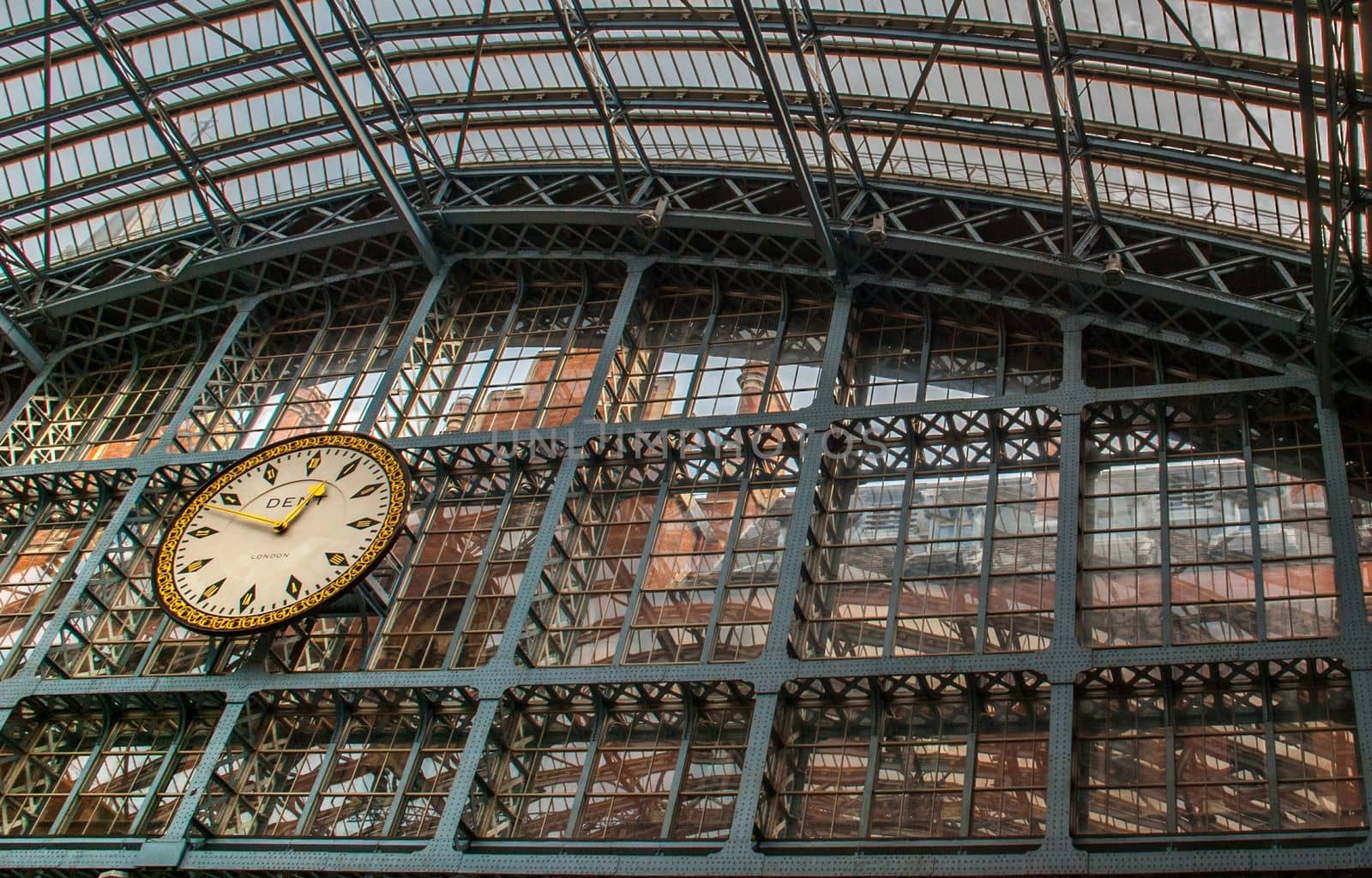 Clock at King's Cross railway station in london.