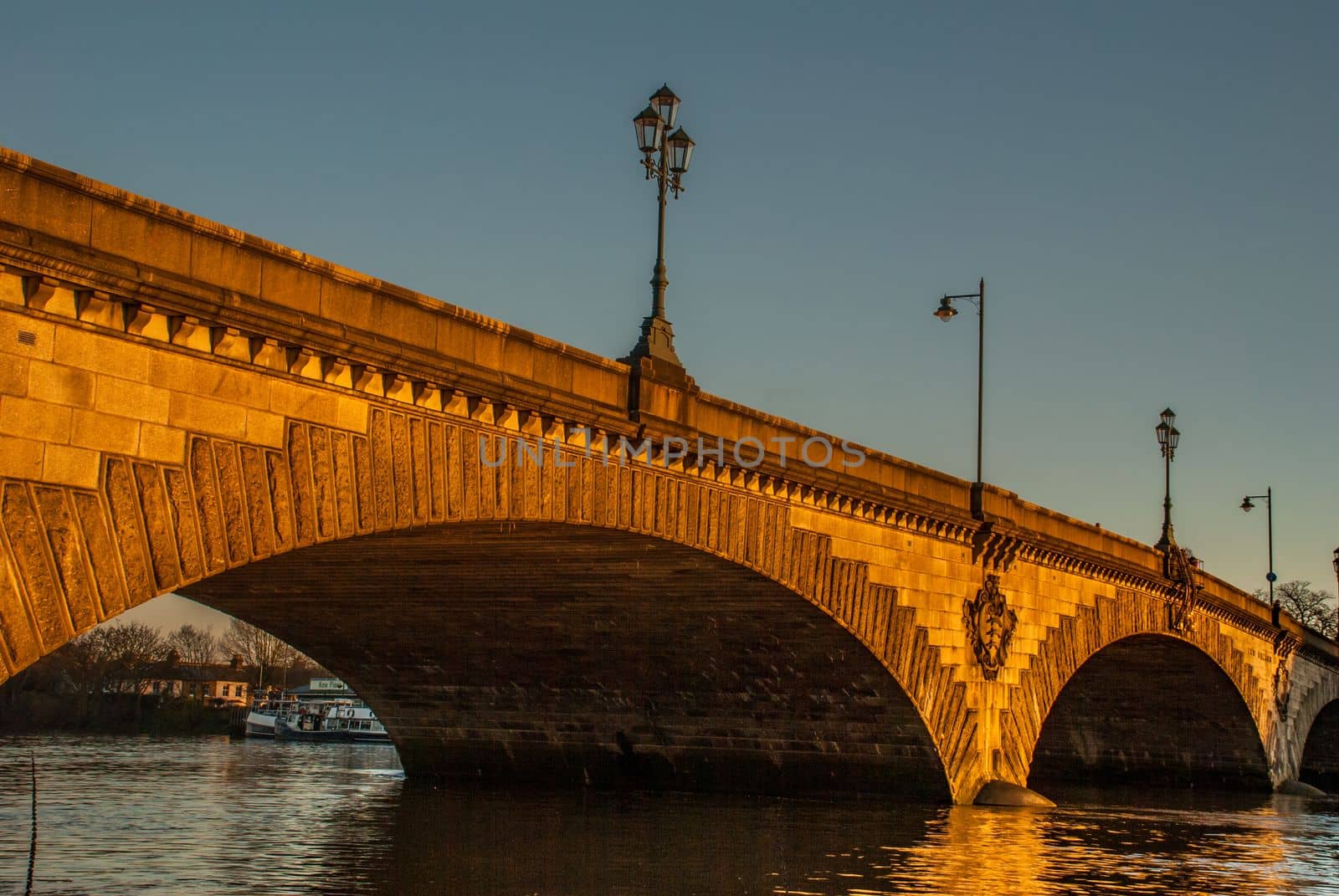 London, UK - Feb 22, 2019 : Kew Bridge in west London, listed bridge over the river Thames