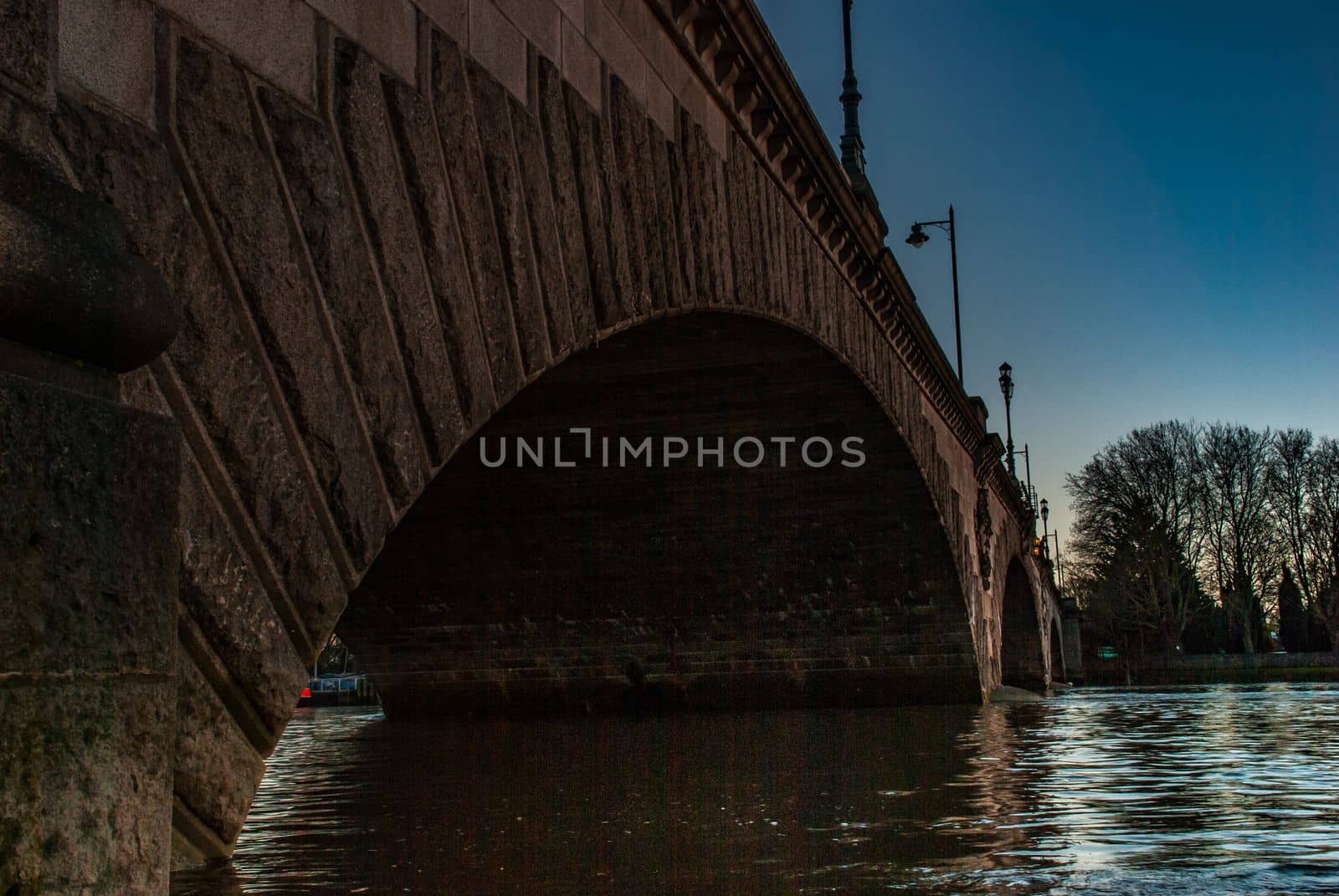 London, UK - Feb 22, 2019 : Kew Bridge in west London, listed bridge over the river Thames
