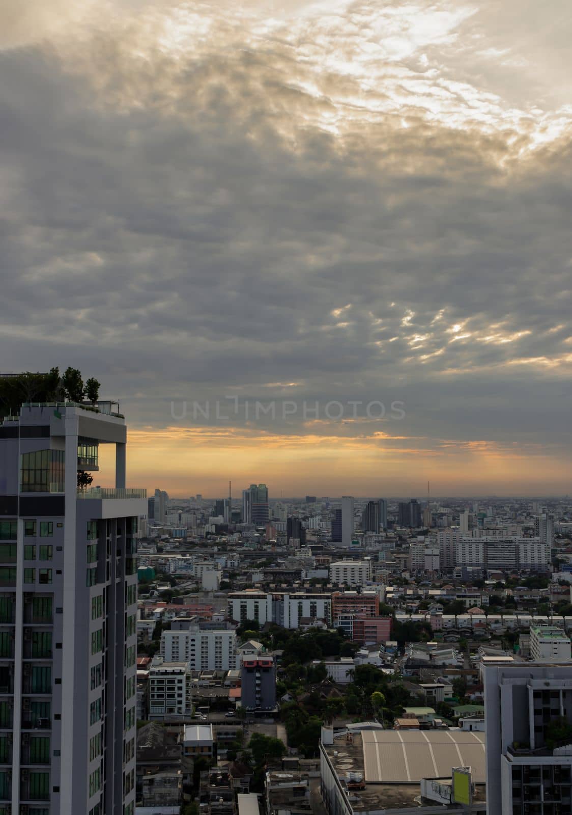 Bangkok downtown cityscape with skyscrapers at morning give the city a modern style. Selective focus.