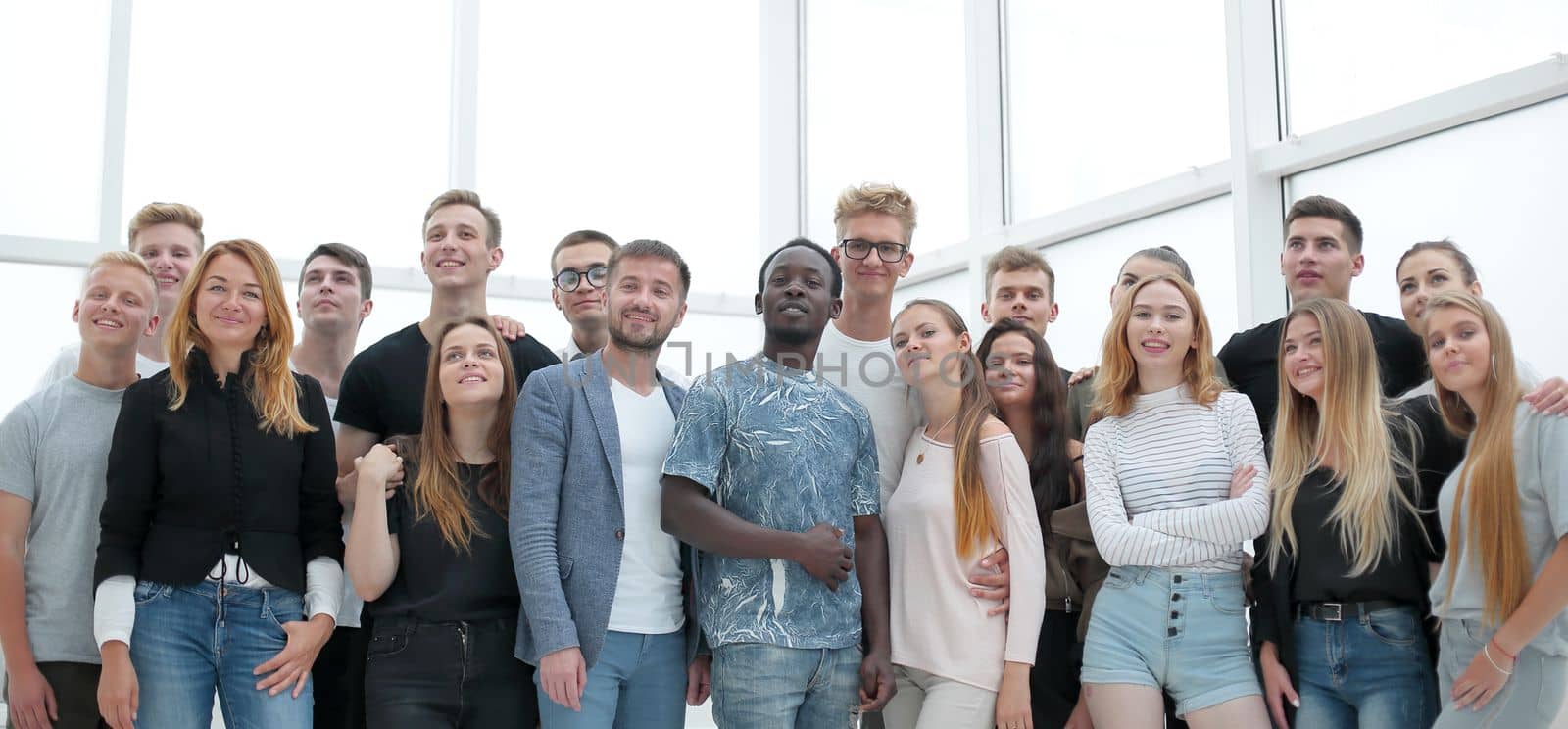 group of successful young people standing together. photo with copy space