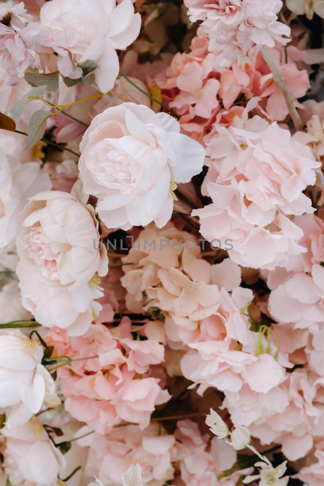 Close-up of wedding flowers.Background of pink and white roses by Lobachad