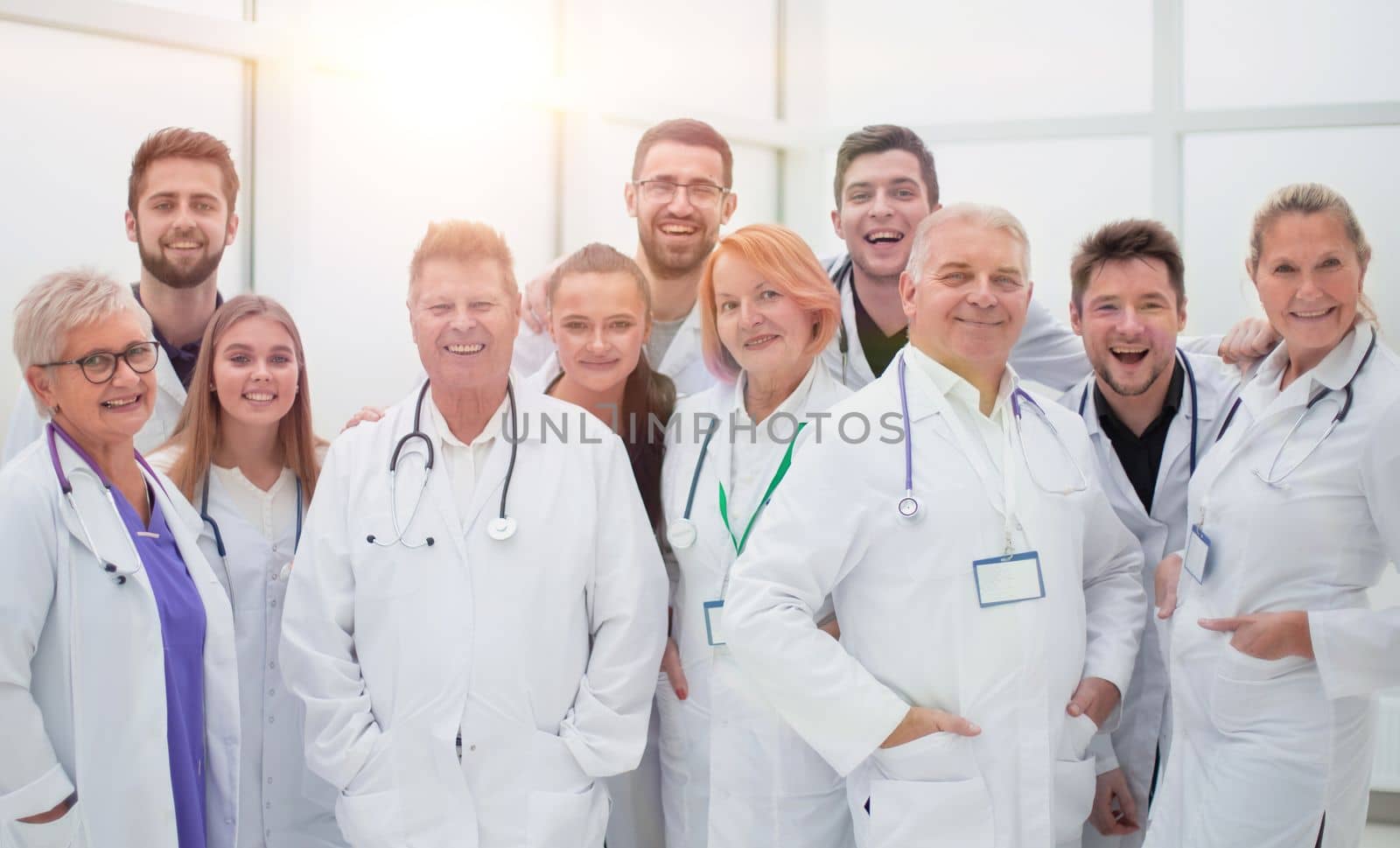 close up. group of doctors and scientists standing together. photo with a copy-space.