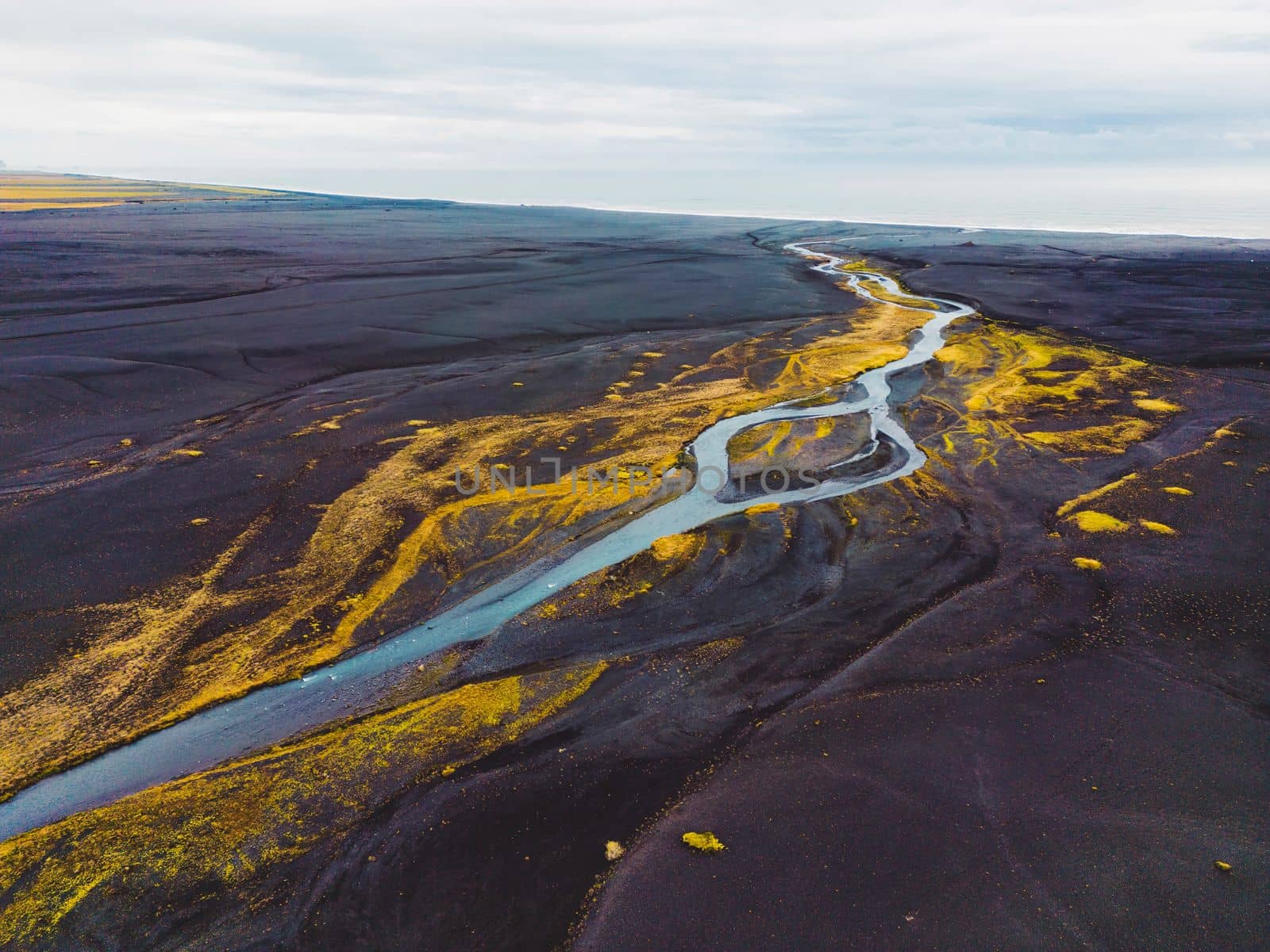 The black sands beaches of Selheimasandur in Southern Iceland. High quality photo