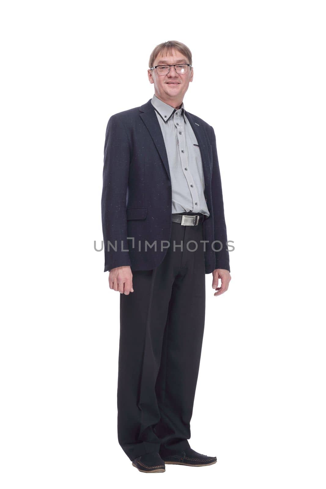 mature man in a business suit. isolated on a white background. by asdf