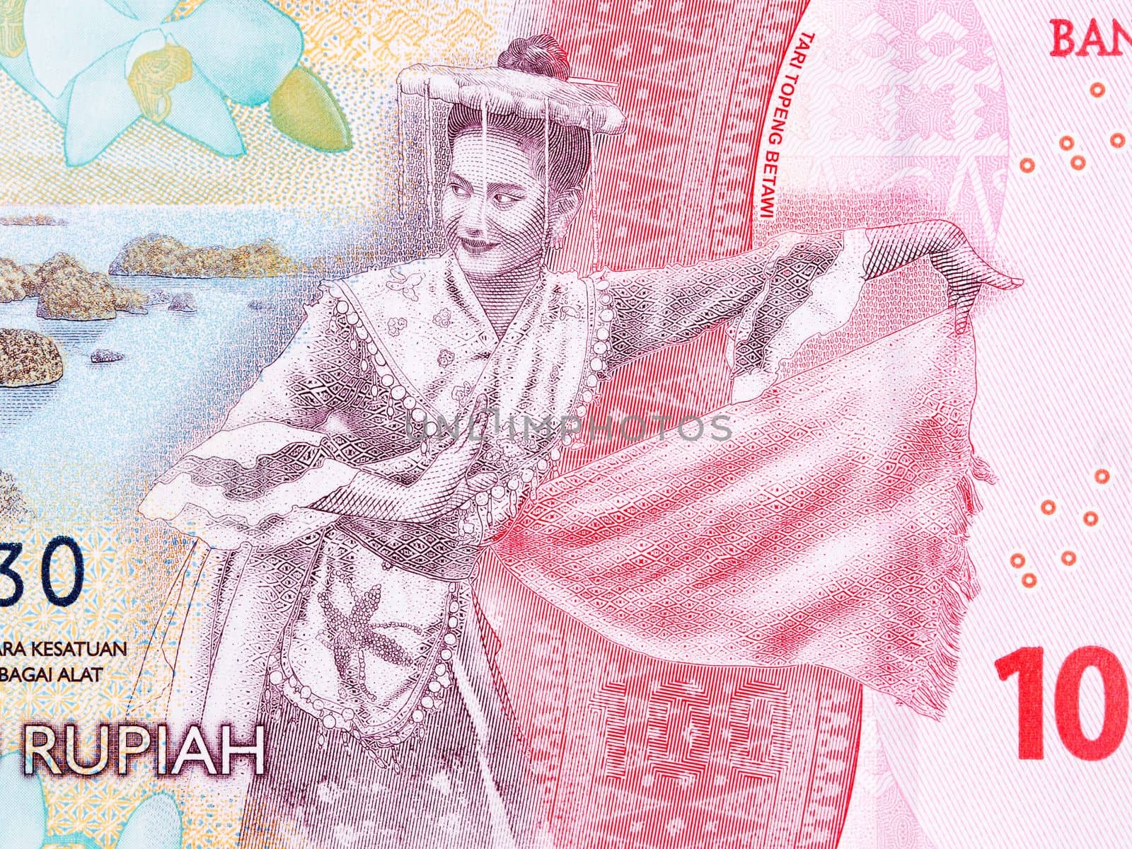 Topeng Betawi dance from Indonesian money - Rupiah