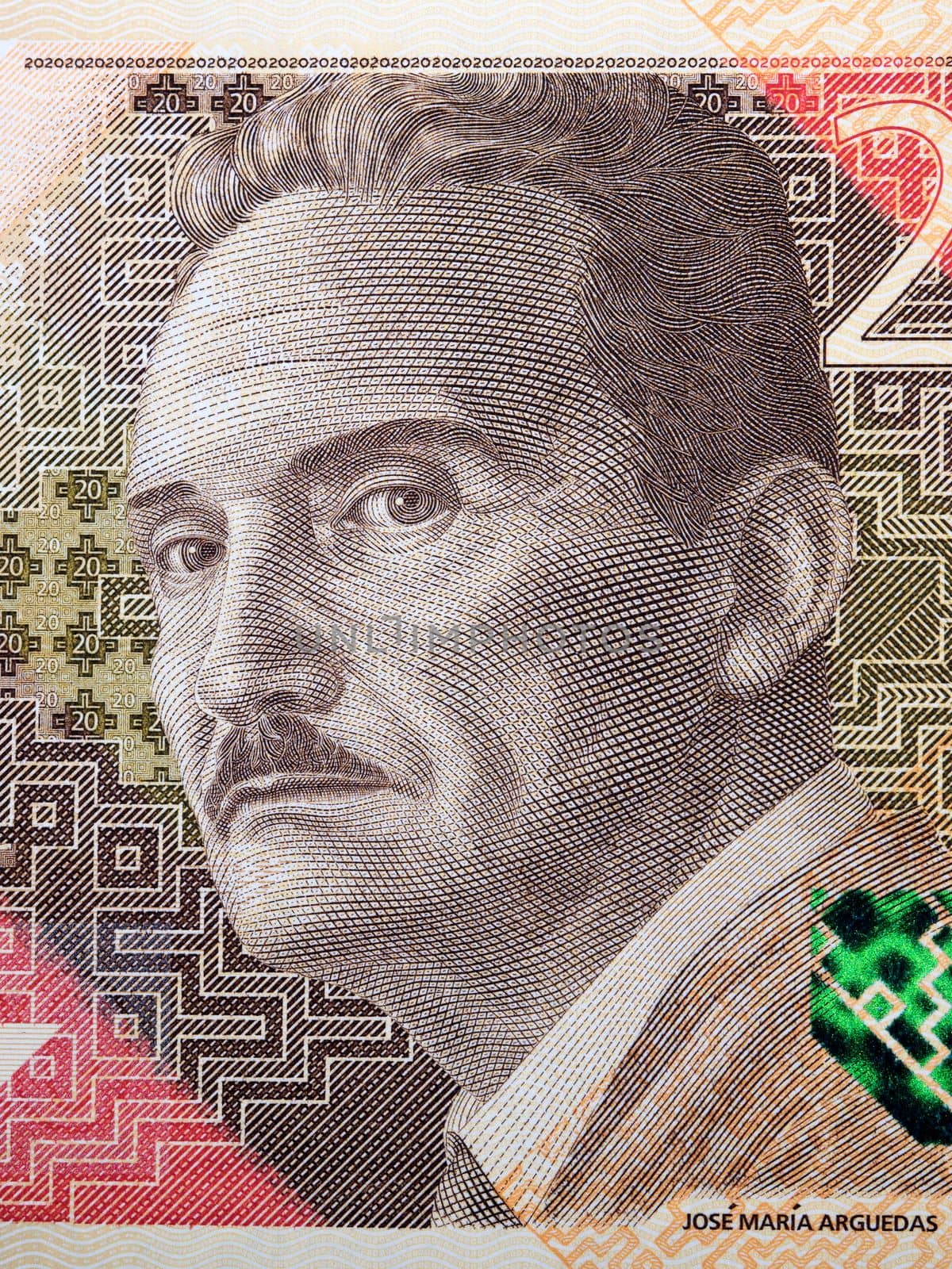 Jose Maria Arguedas a portrait from Peruvian money by johan10