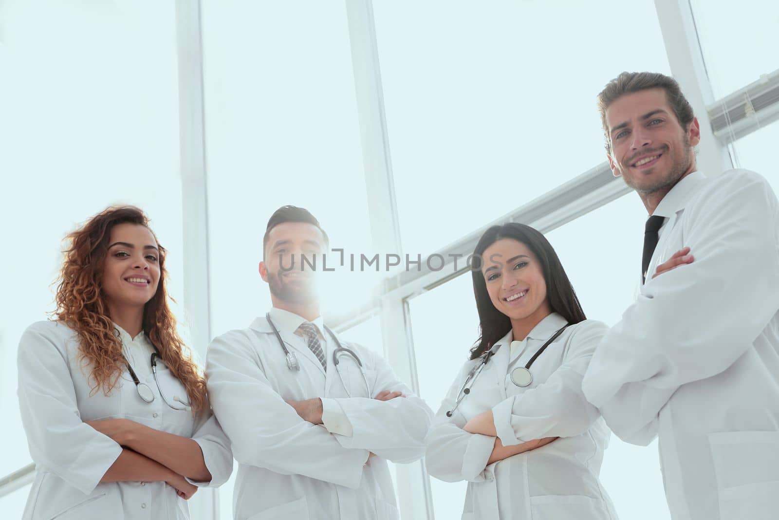 closeup.a group of doctors.isolated on a white background