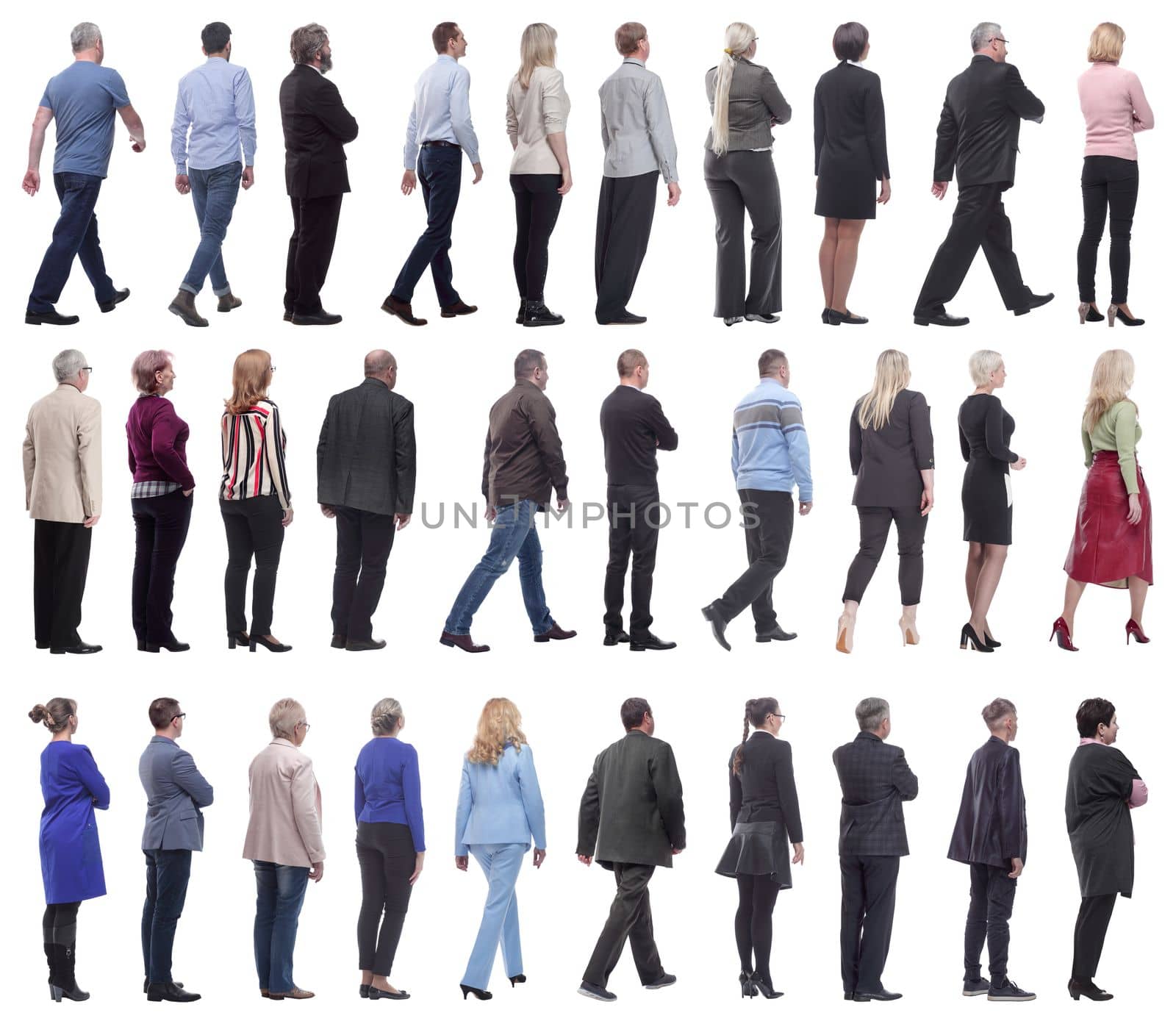 group of successful business people isolated on white background