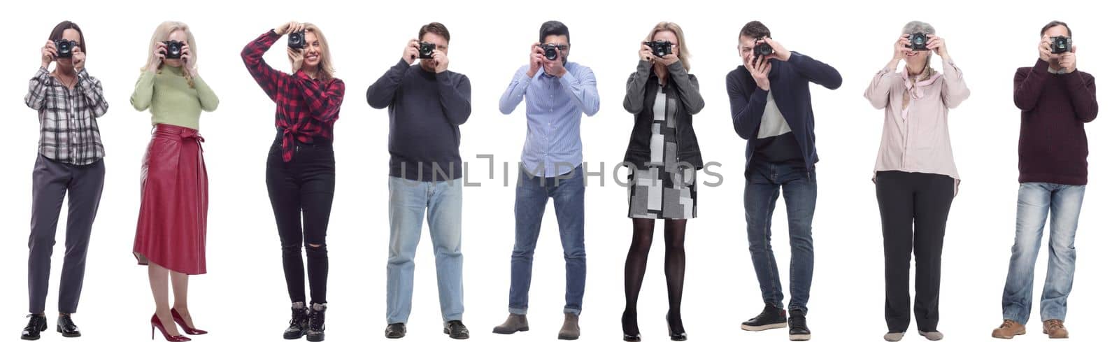 Many Double Twelve Group paparazzi photographers with cameras by asdf