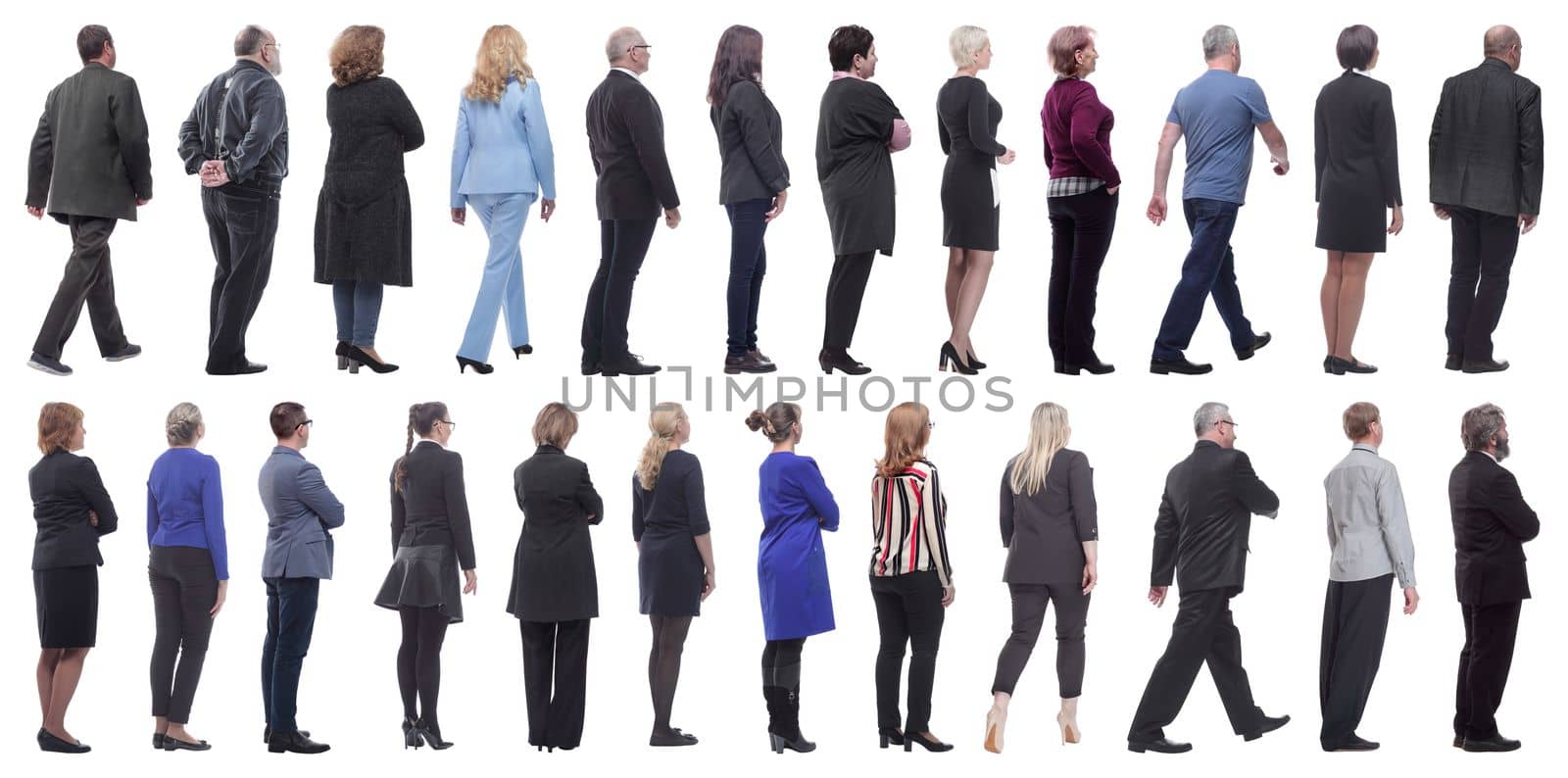 group of successful business people isolated on white background