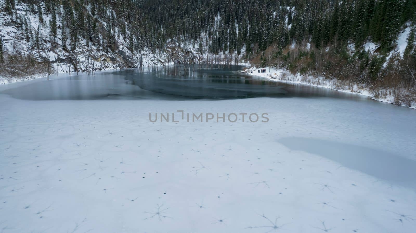 Unusual ice patterns on Kaindy Mountain Lake by Passcal