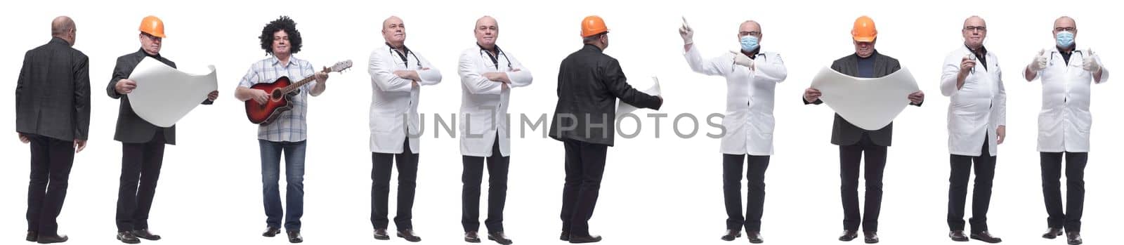 set of images of a man in full growth. displays many concepts