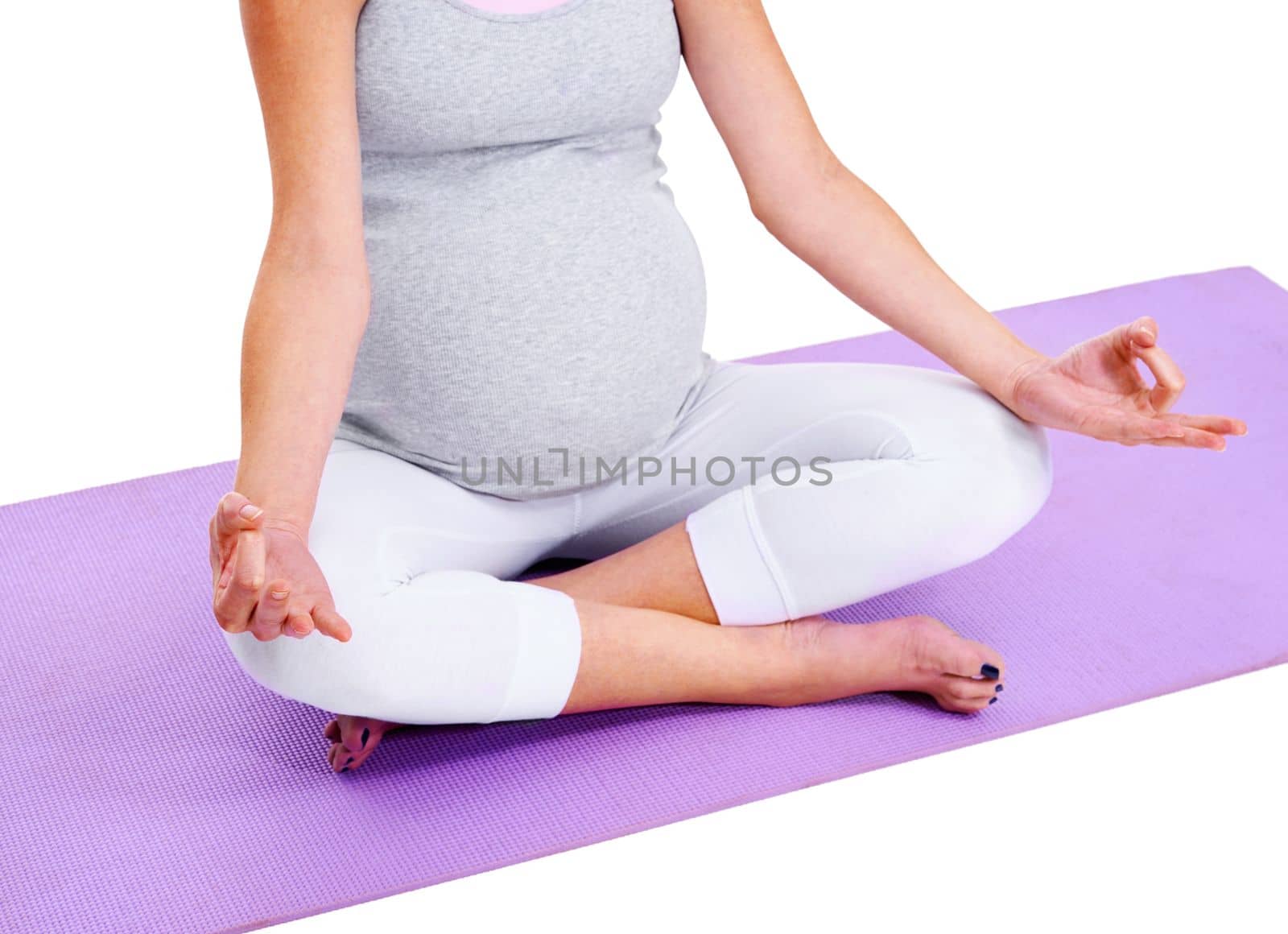 Shes expecting. a pregnant woman isolated on white