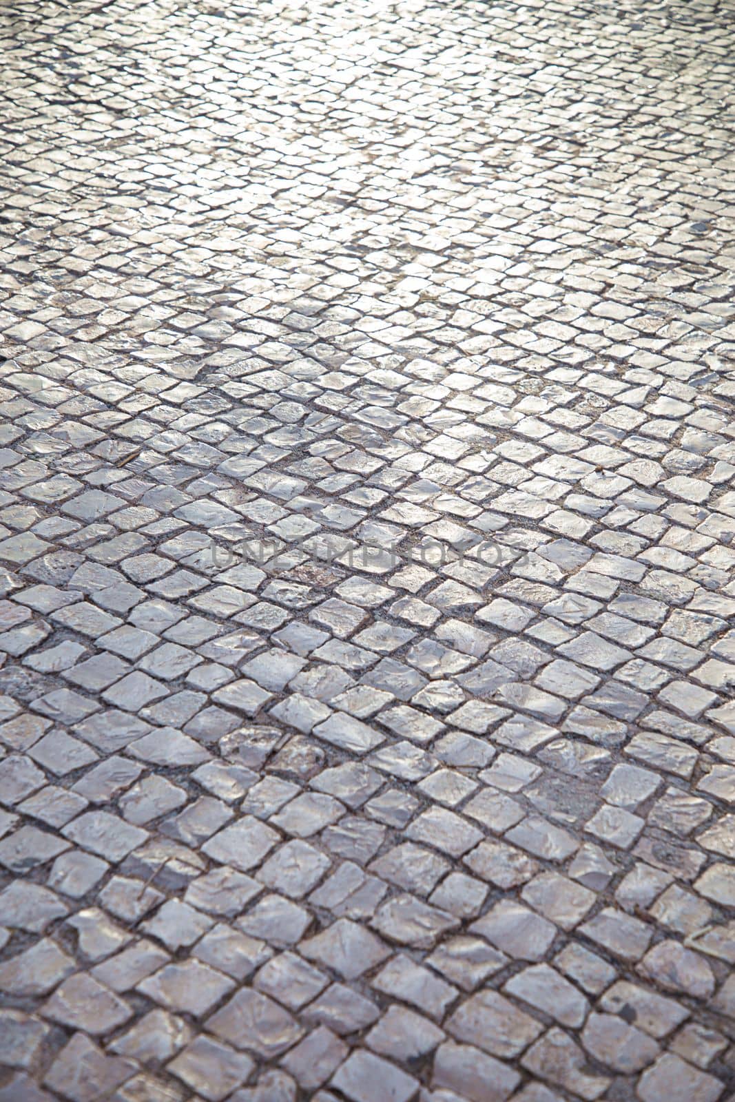 Texture of a mosaic paved road from lagos portugal