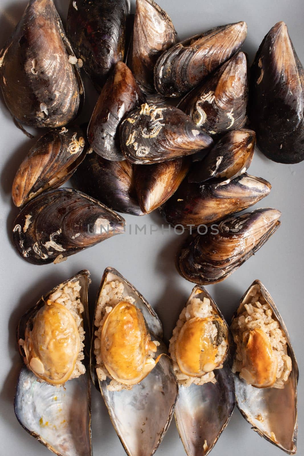 Turkish Street Food Stuffed Mussels with Lemon - Midye Dolma by senkaya