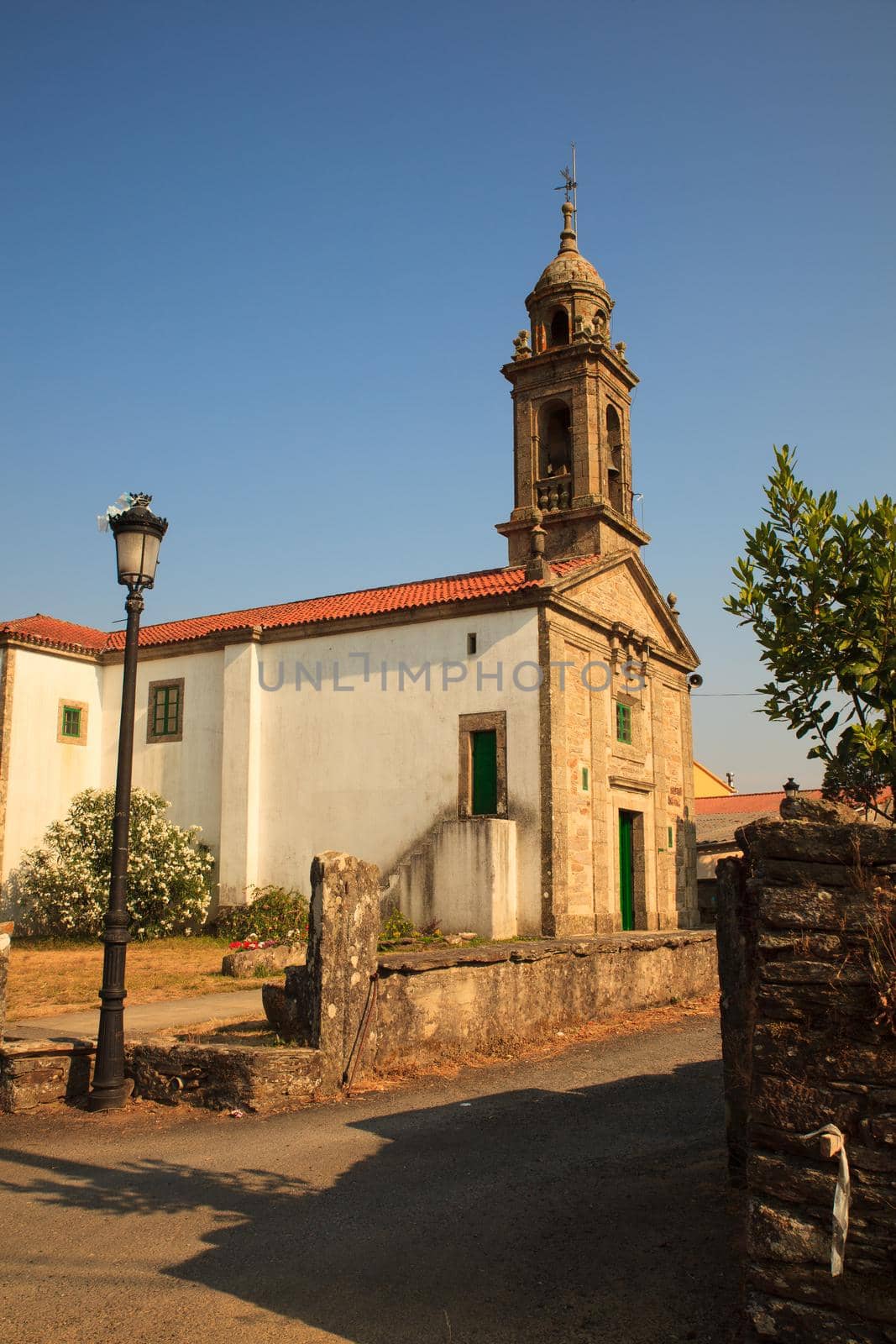 View of the Santa Eulalia church, O Pedrouzo, Spain