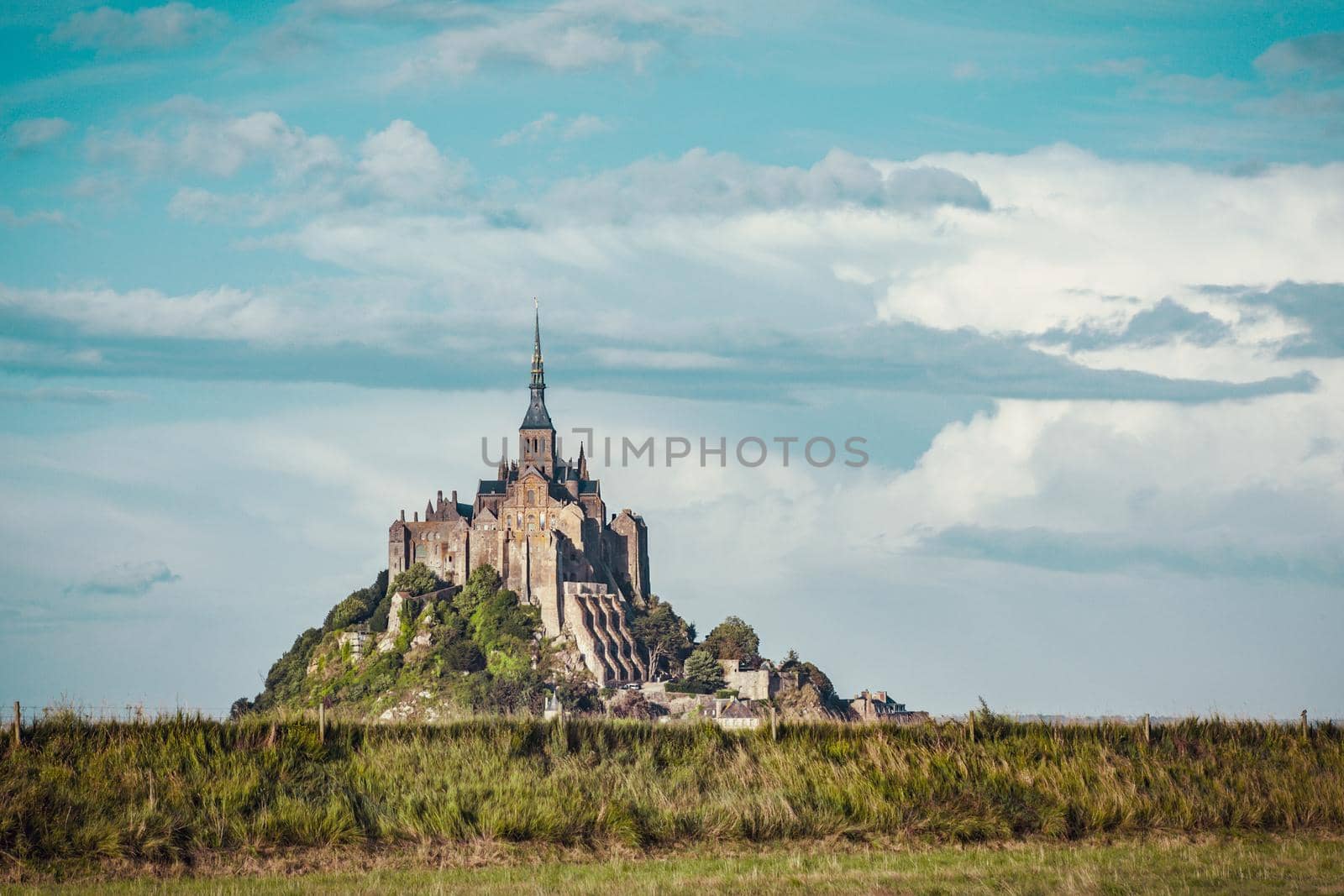 Le Mont Saint-Michel and his abbey located in Normandy, France