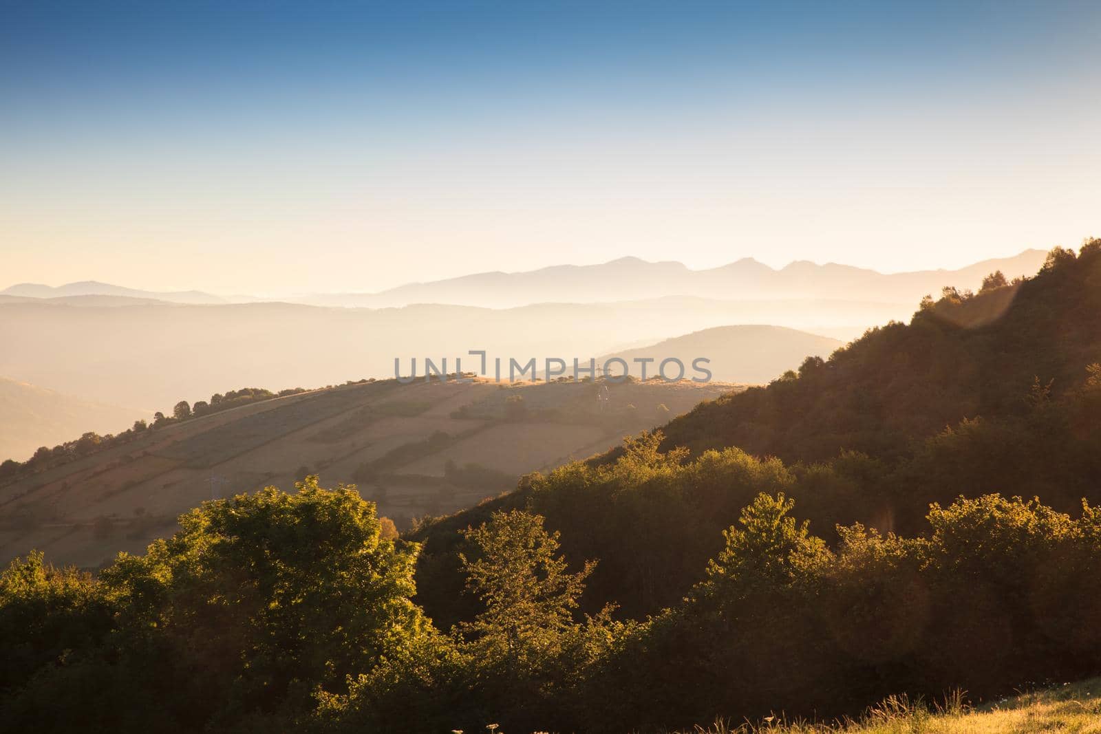 View of Galicia landscape along the way of St. James