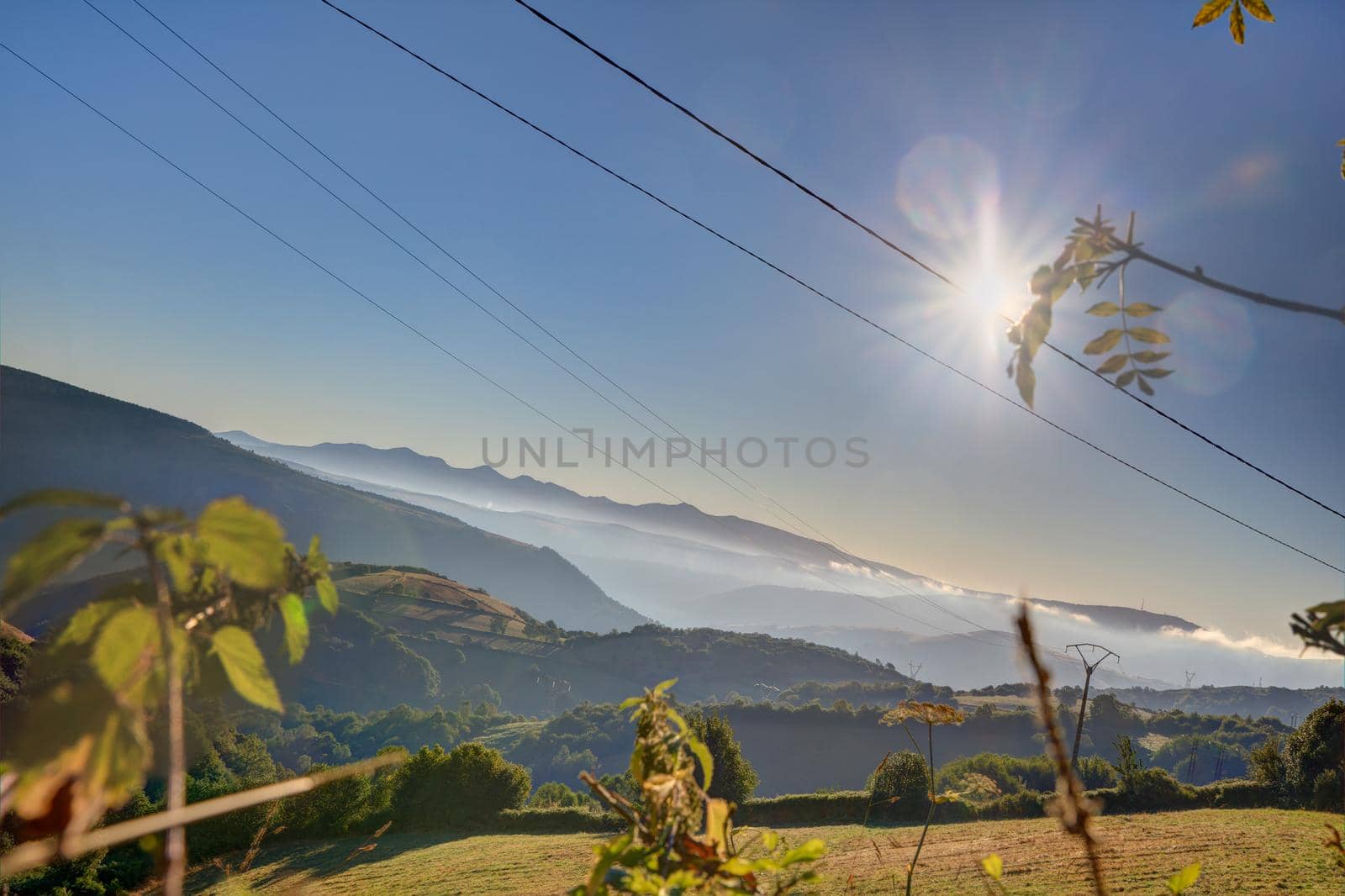 View of Galicia landscape along the way of St. James