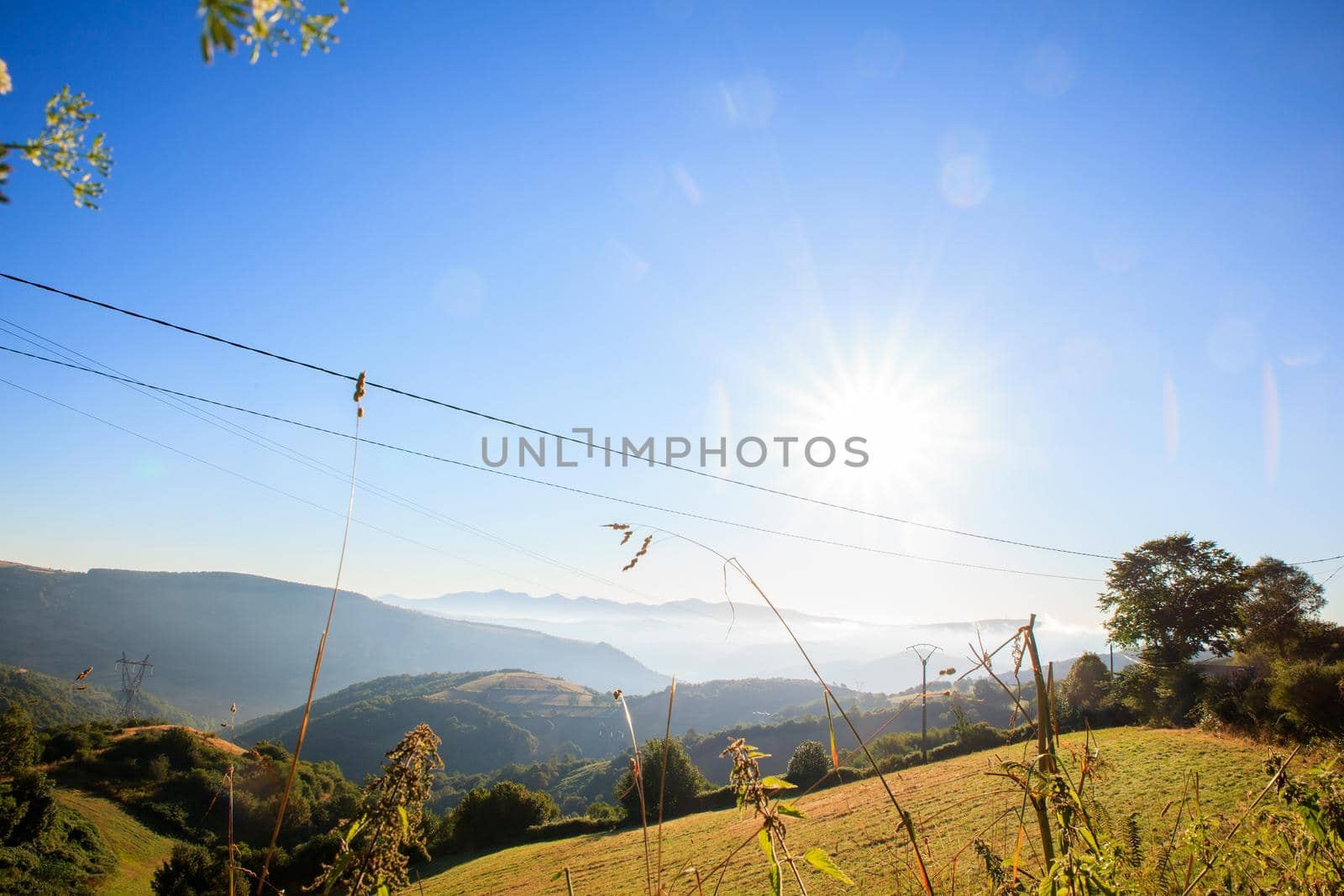 View of Galicia landscape along the way of St. James