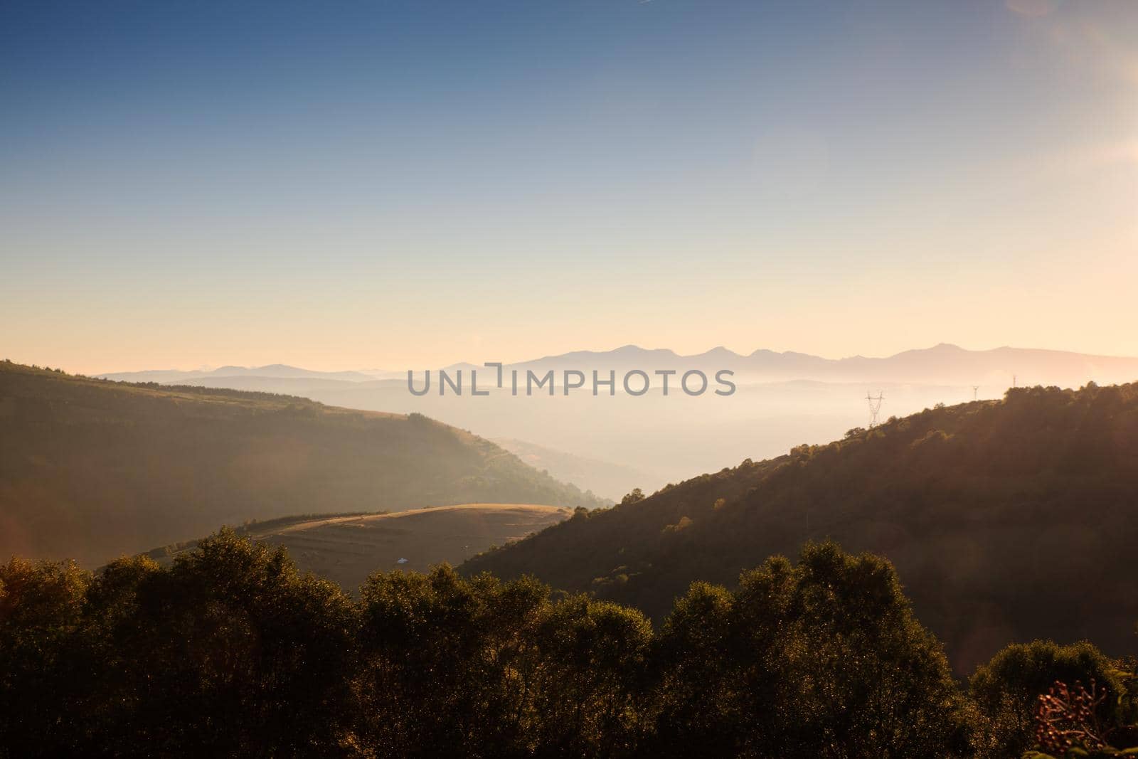 View of Galicia landscape along the way of St. James