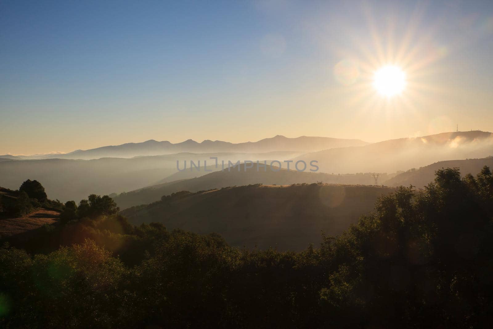 View of Galicia landscape along the way of St. James