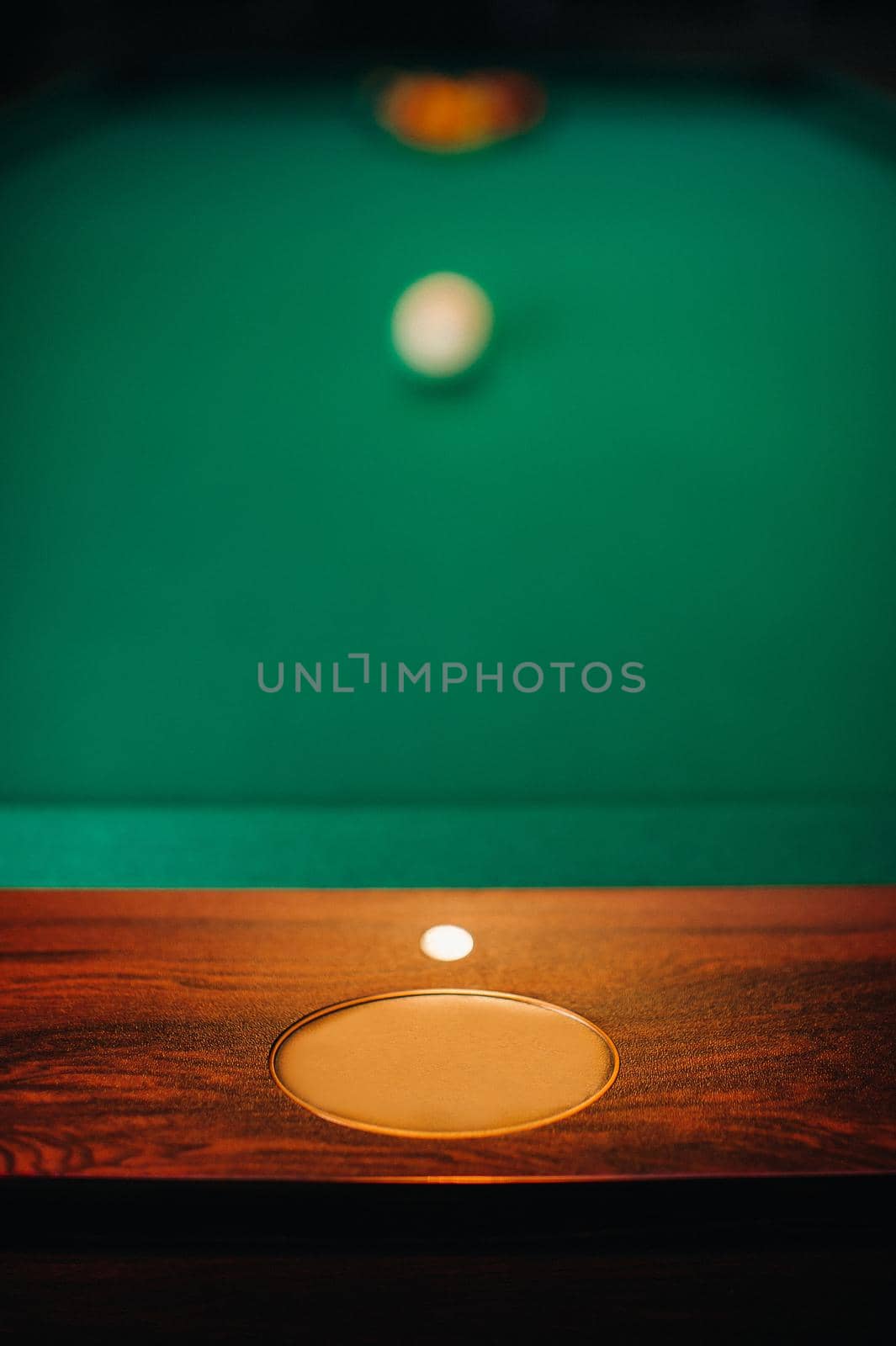 sideboard with a sign for the inscription of a green-coated billiard table by Lobachad