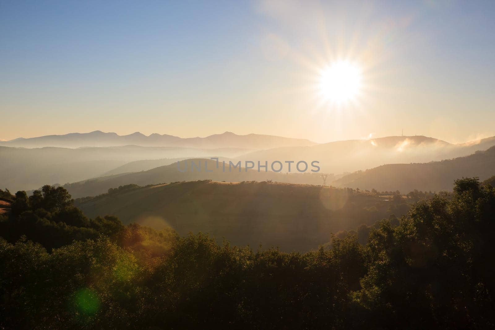 View of Galicia landscape along the way of St. James