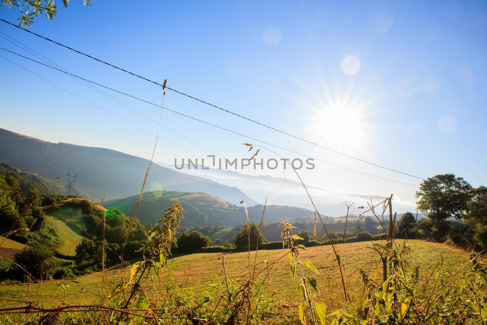 View of Galicia landscape along the way of St. James