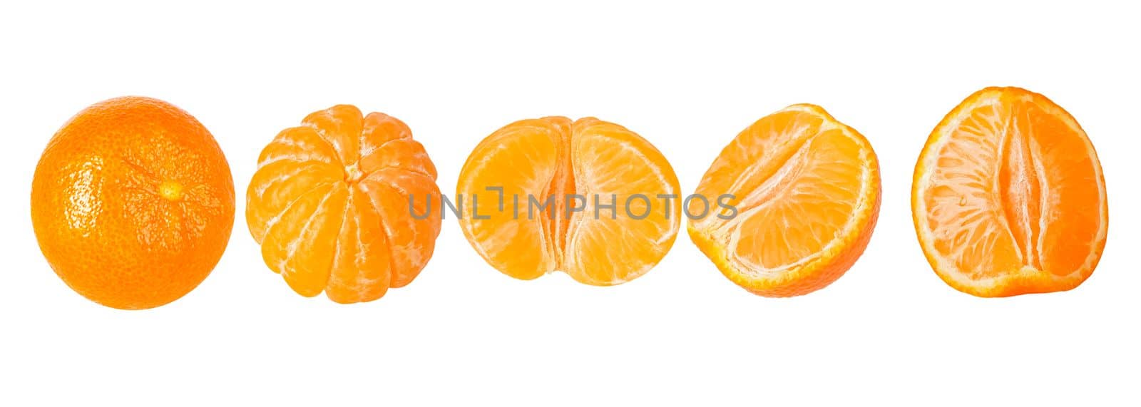 Clementine fruits isolated on a white background by Ciorba