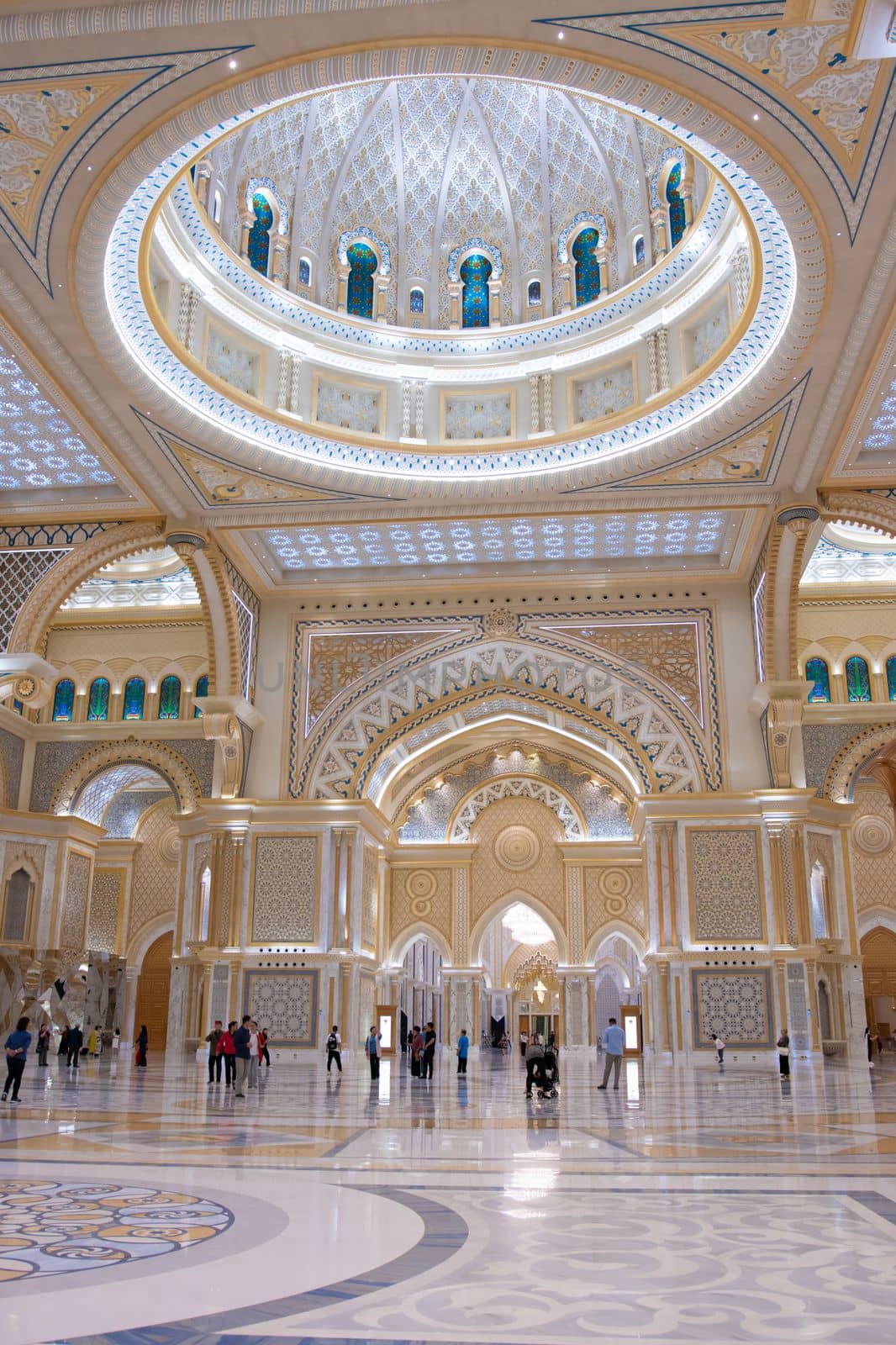 Abu Dhabi, UAE - December 15, 2019: Presidential Palace, Palace of Qasr al-Watan the Palace of the nation inside in Abu Dhabi city in Arab Emirates by DovidPro