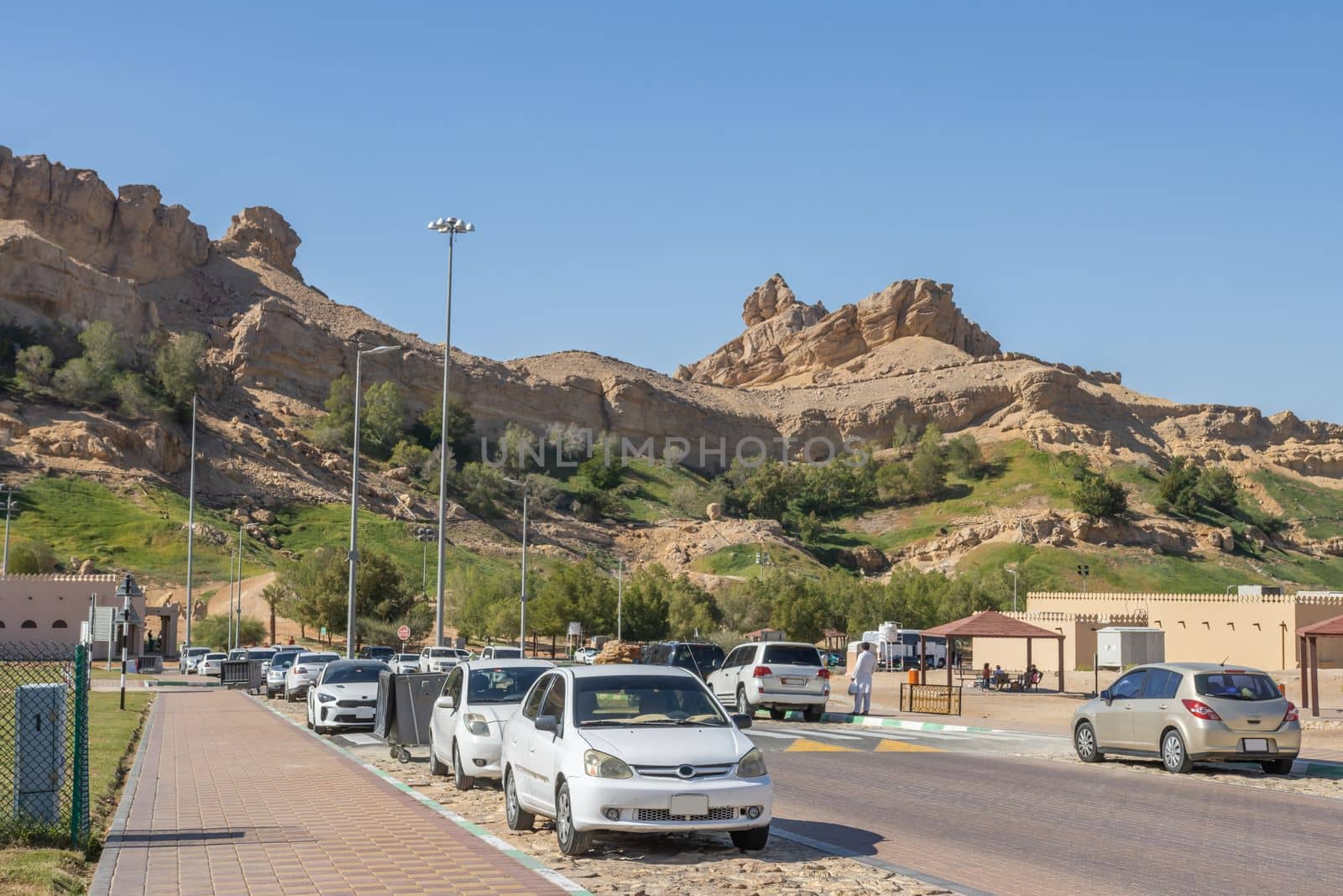 Mountains near the hot thermal springs in the United Arab Emirates near Ain Al