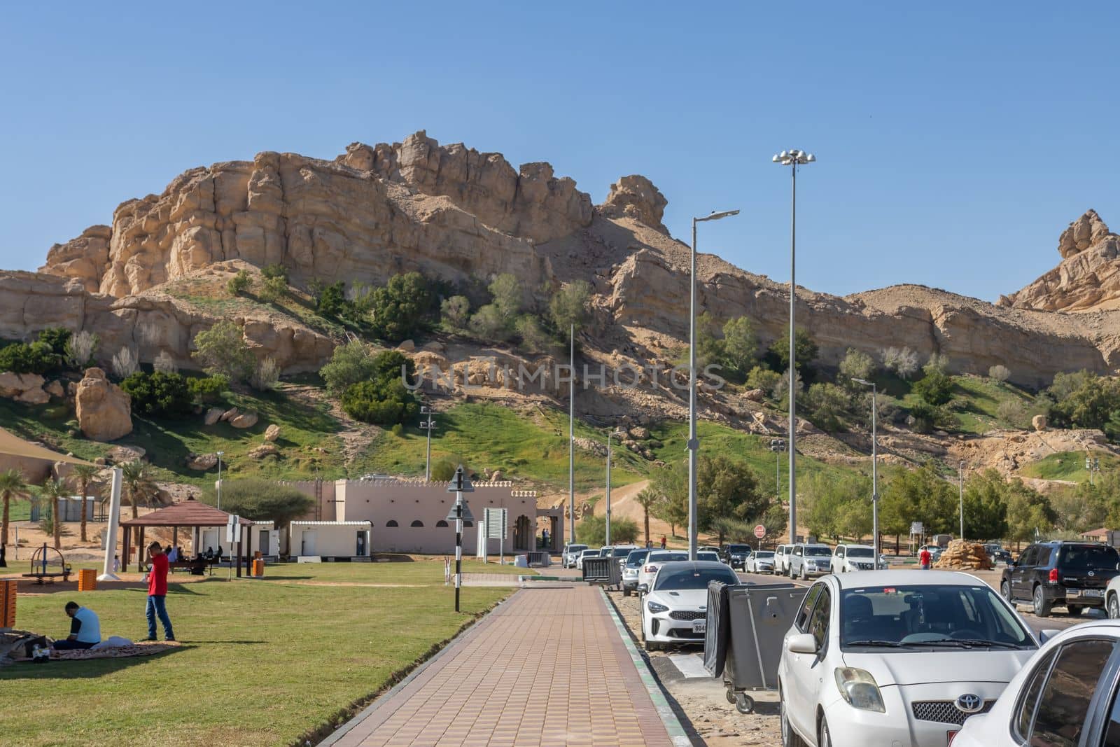Mountains near the hot thermal springs in the United Arab Emirates near Ain Al