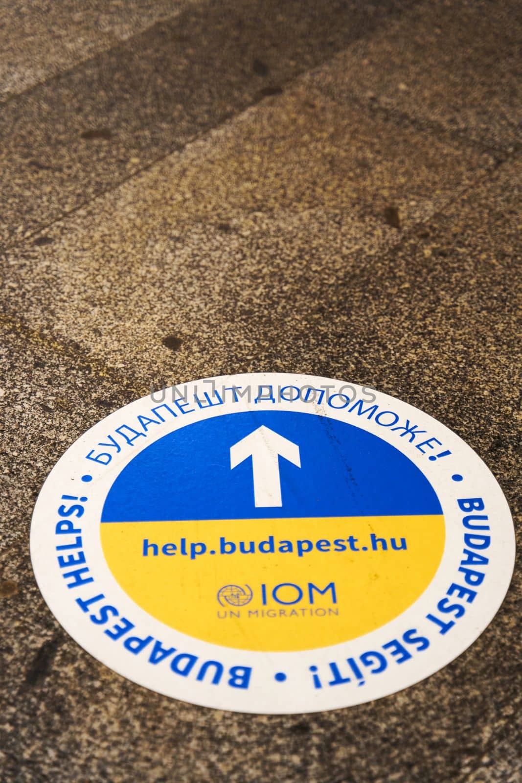 Office of humanitarian aid to Ukrainians affected by the Russian war with Ukraine. The office is located in Budapest. Budapest, Hungary - 08.25.2022