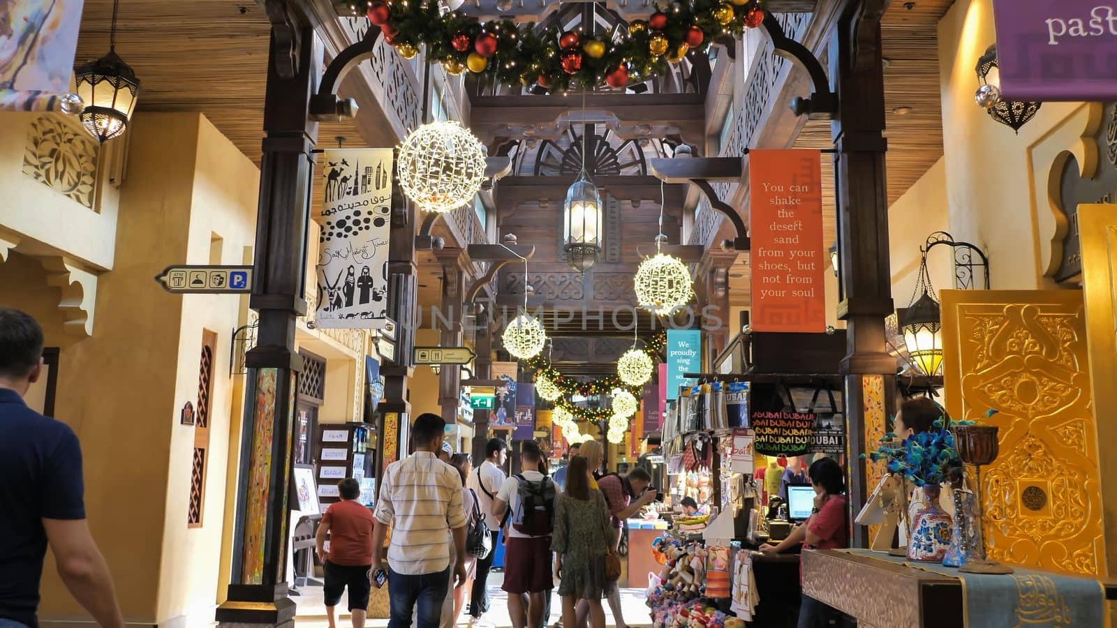 Souk Madinat Jumeirah in Dubai. The traditional Arab style bazaar is part of Madinat Jumeirah resort.