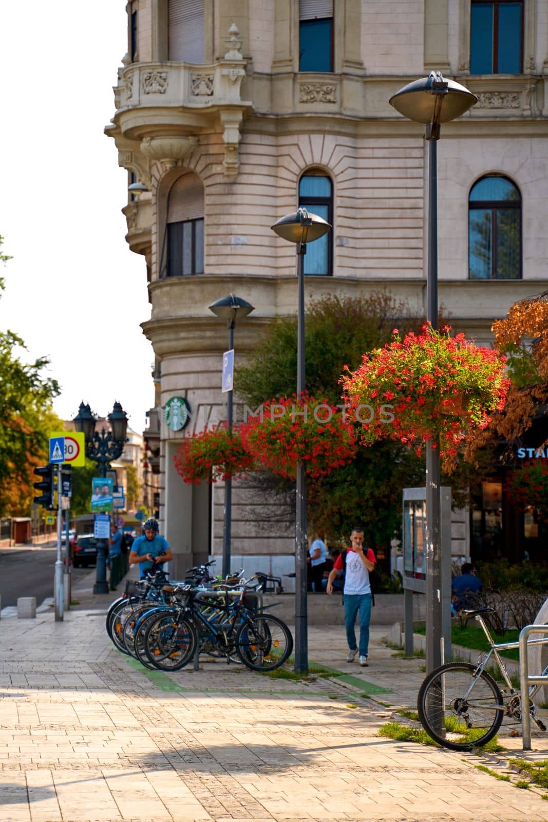 Bicycle parking on the street of a modern European city. by Try_my_best