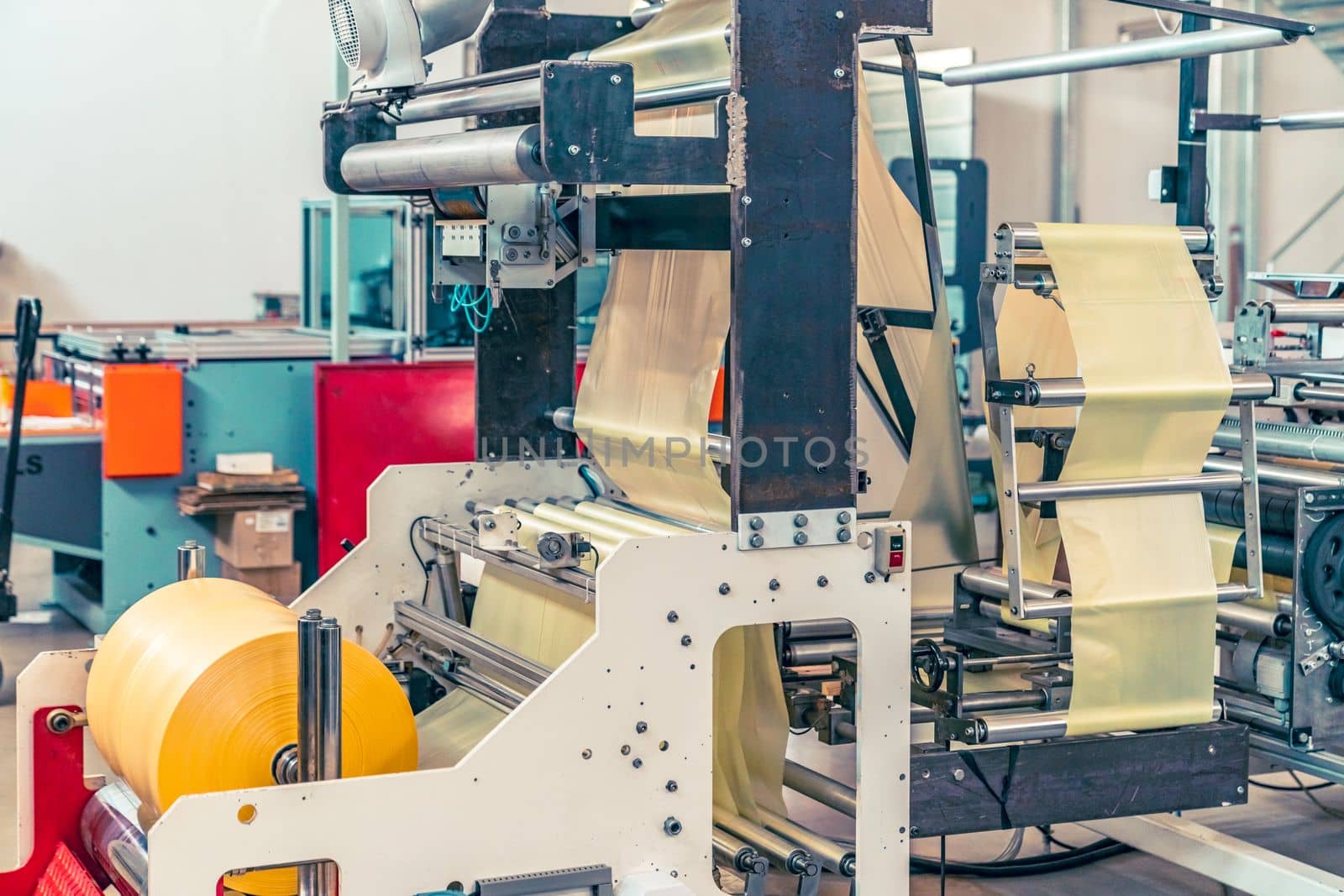 robotic line for the production of plastic bags.