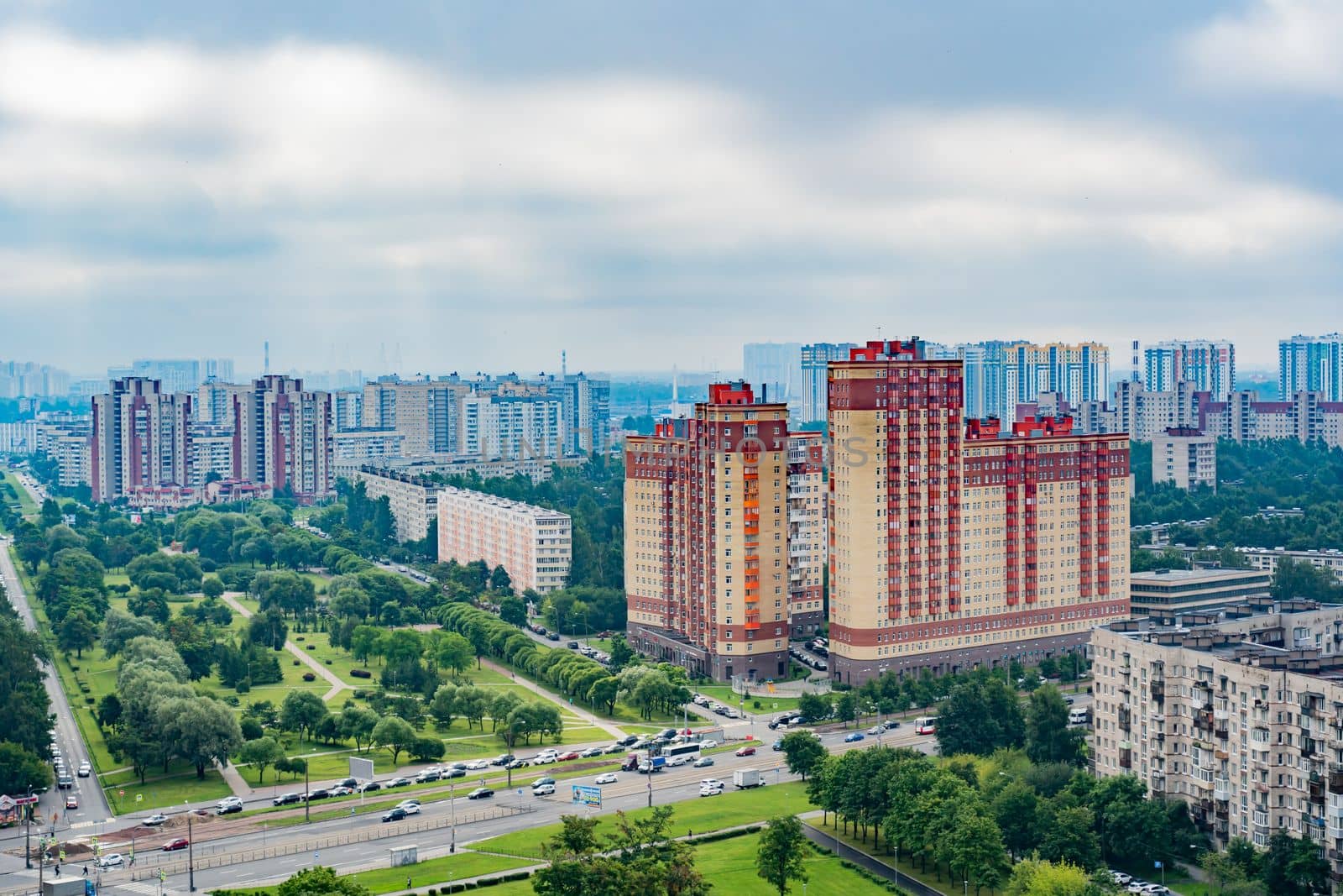 Residential area Saint Petersburg on a summer day