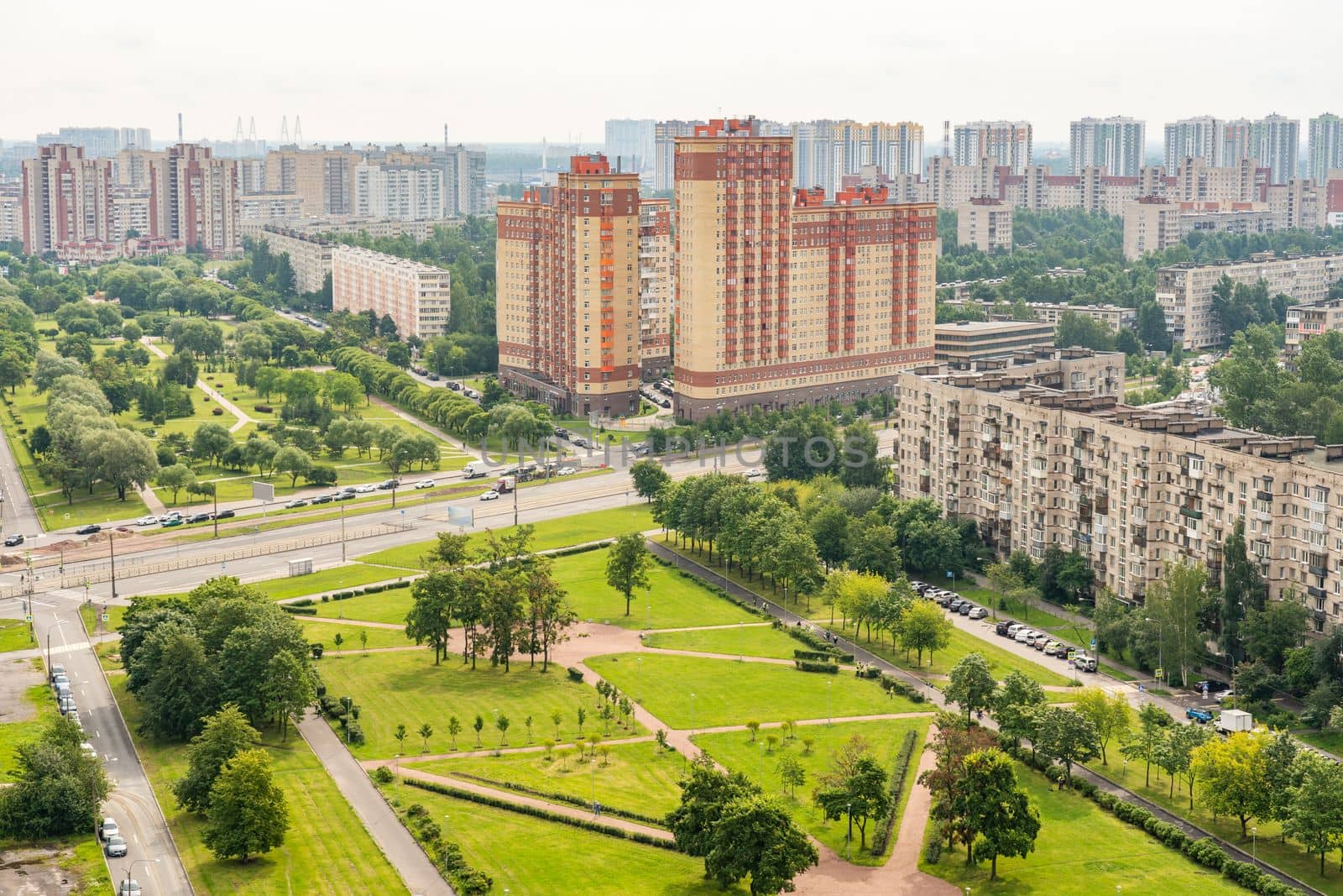 Residential area Saint Petersburg on a summer day