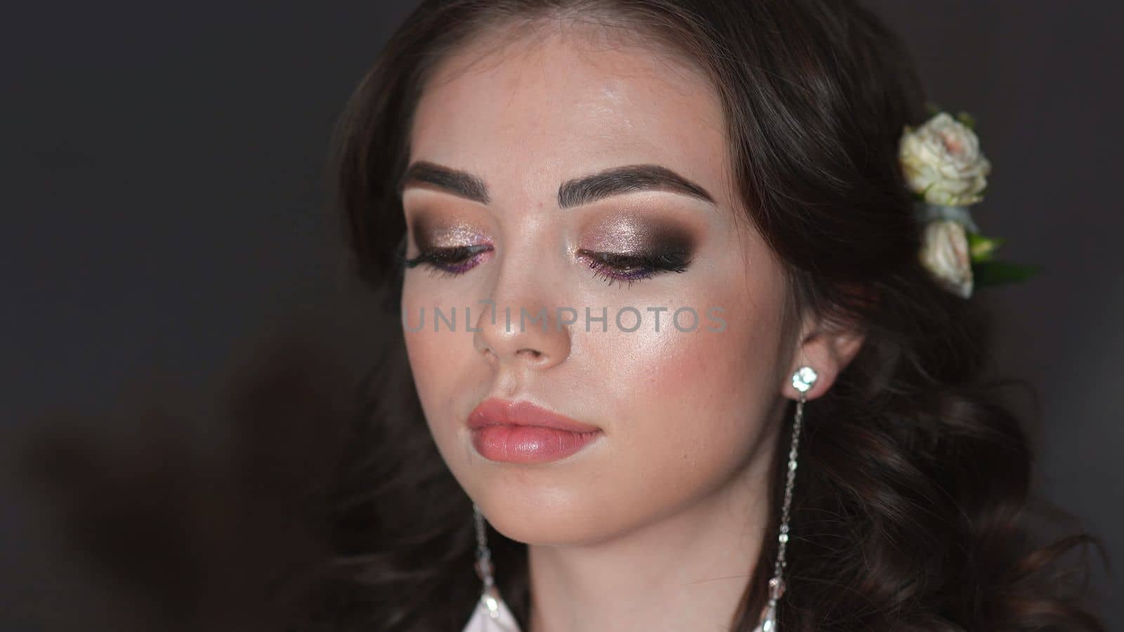 Beautiful face makeup on a model girl