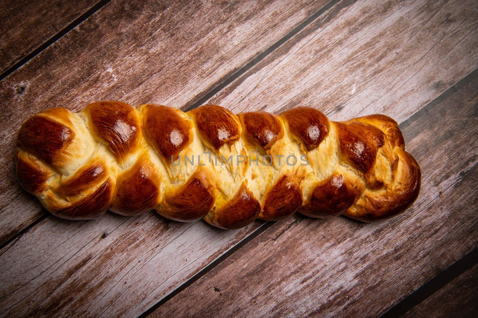 Homemade traditional greek braided brioche. High quality photo