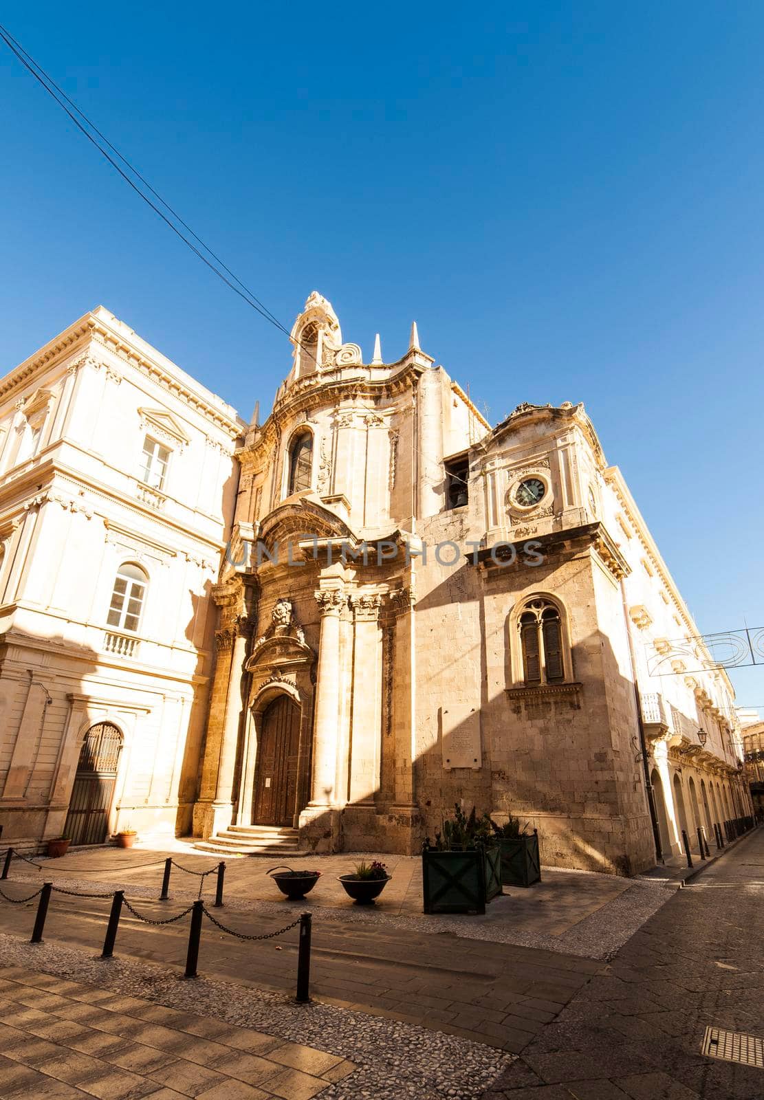 View of San francesco church in Ortigia island of Syracuse