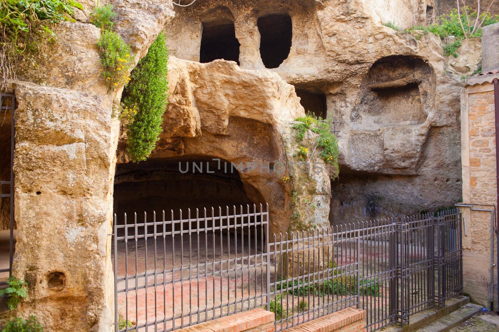 View of the Caves of Via Carcere, Calascibetta. Sicily