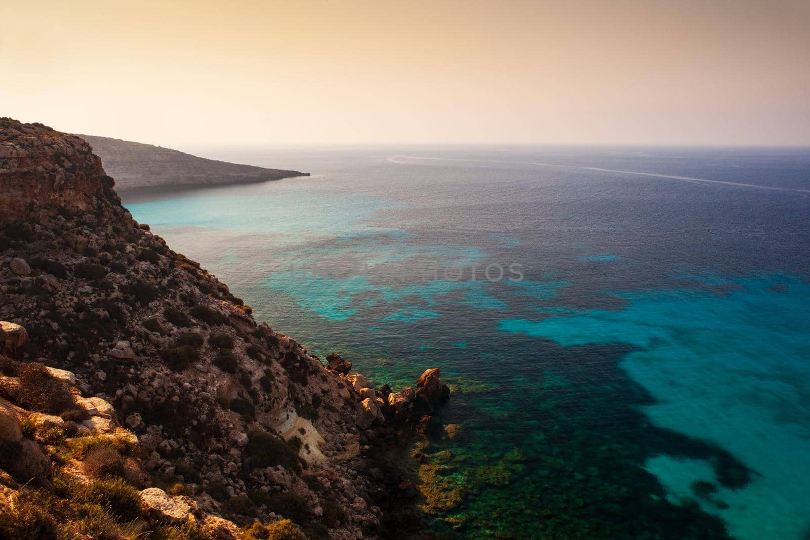 View of Tabaccara famous sea place of Lampedusa