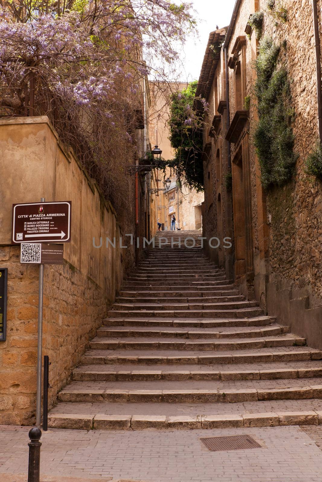 View of the Piazza Armerina street, Sicily. Italy