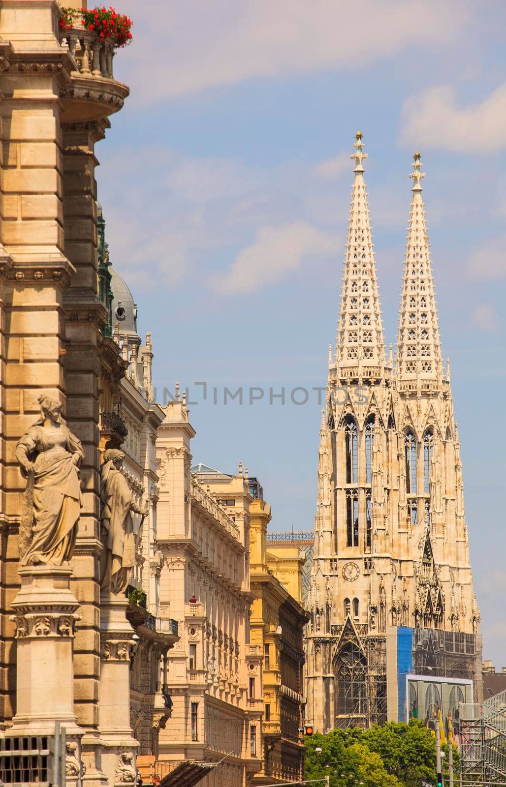 The Votivkirche in English "Votive Church" is a neo-Gothic church located on the Ringstrasse in Vienna