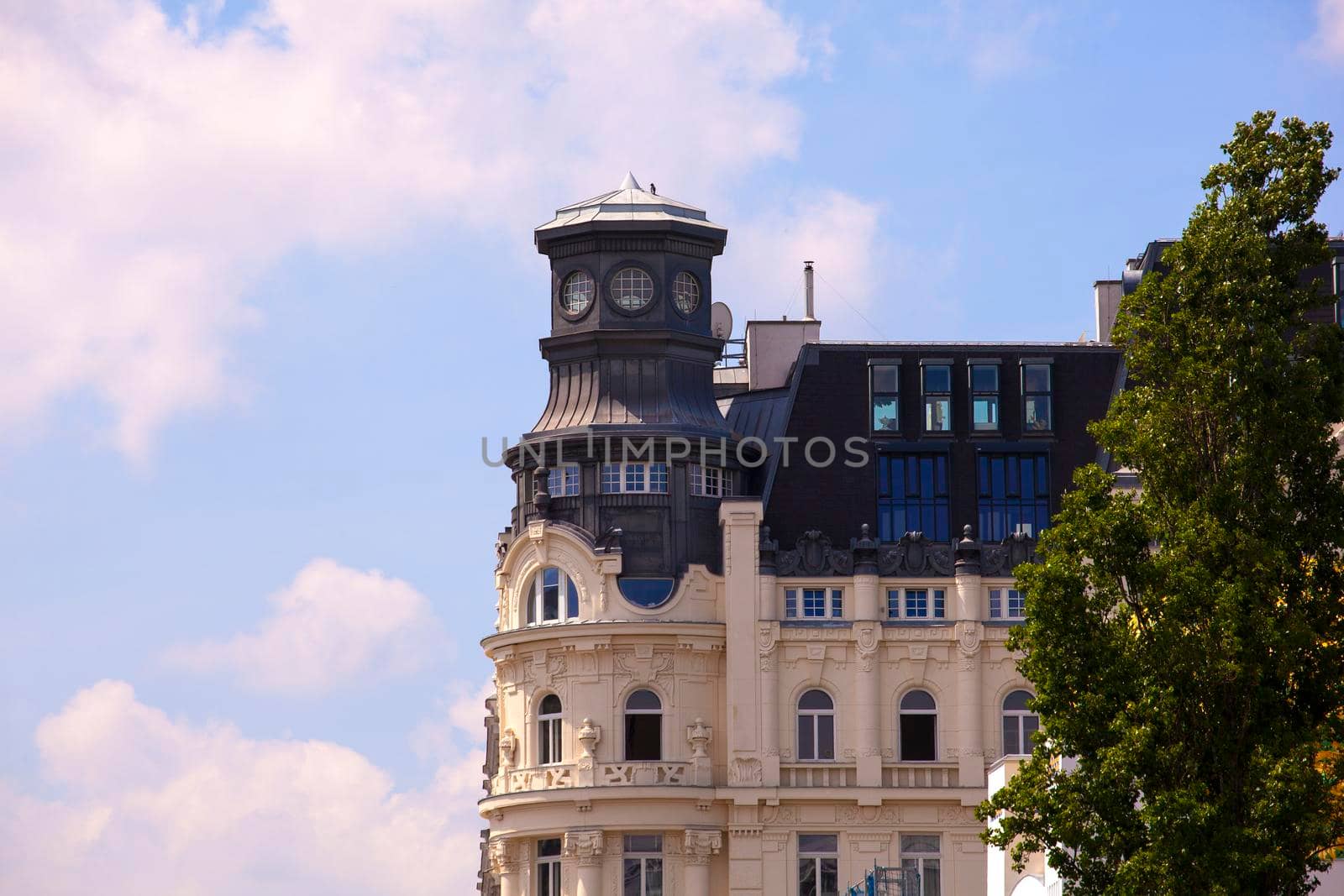 View of typical Viennese buildings in Vienna, Austria