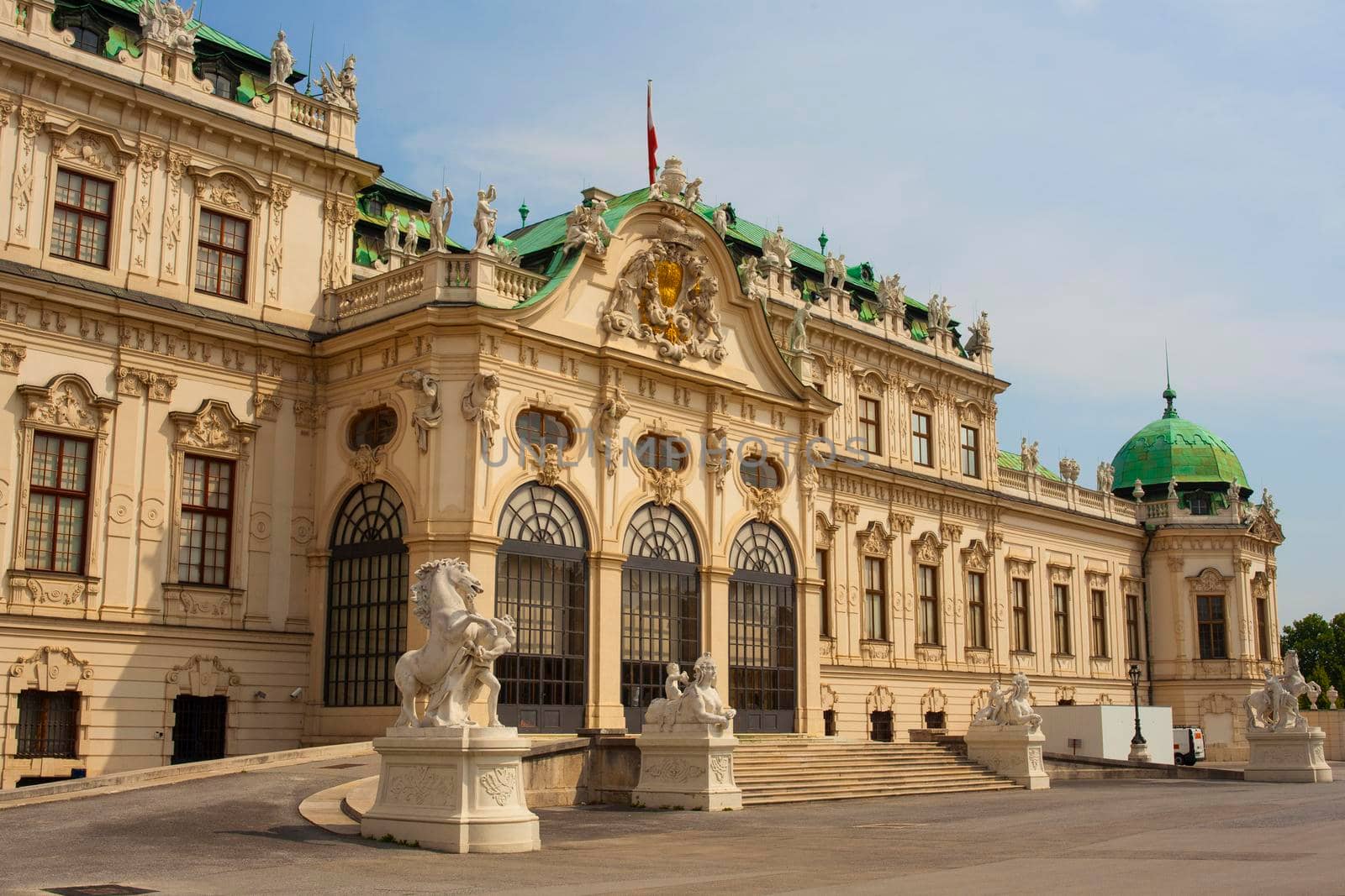 View of the Belvedere, historic building complex in Vienna, Austria
